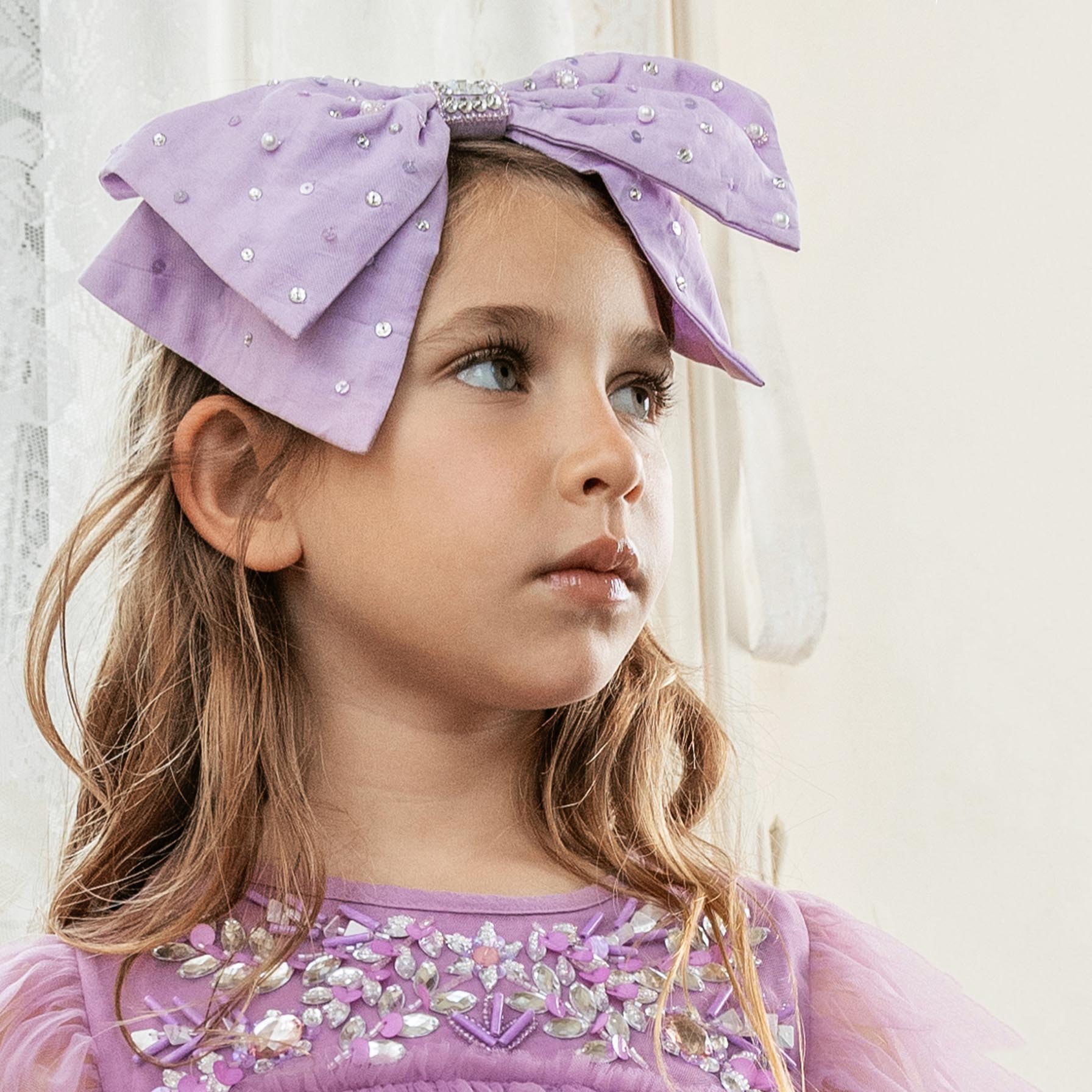 Girls Mauve Crystals Masquerade Headband