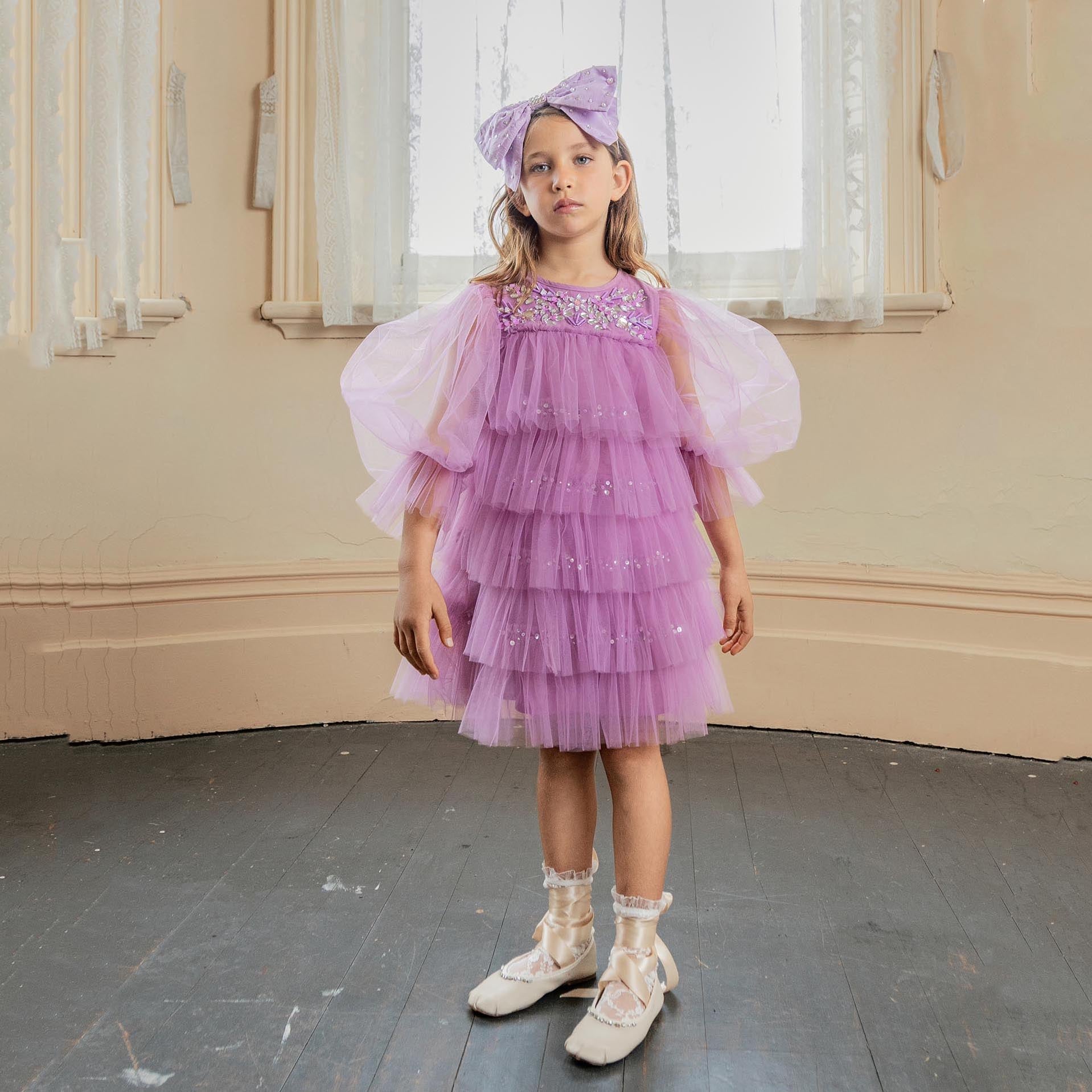 Girls Mauve Crystals Masquerade Headband
