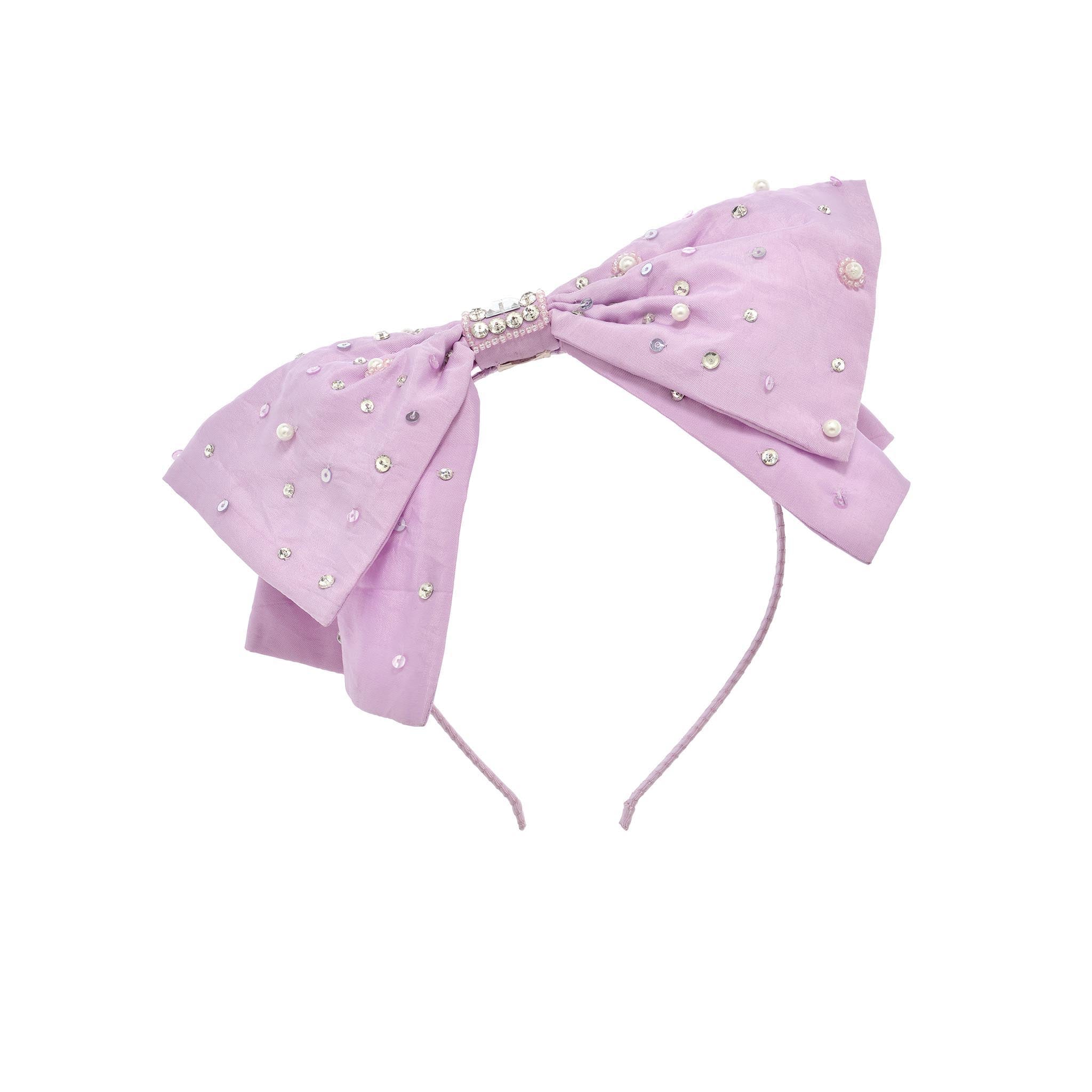 Girls Mauve Crystals Masquerade Headband