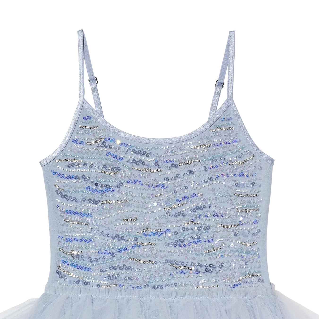 Girls Blue Gradient Sequins Tutu Dress