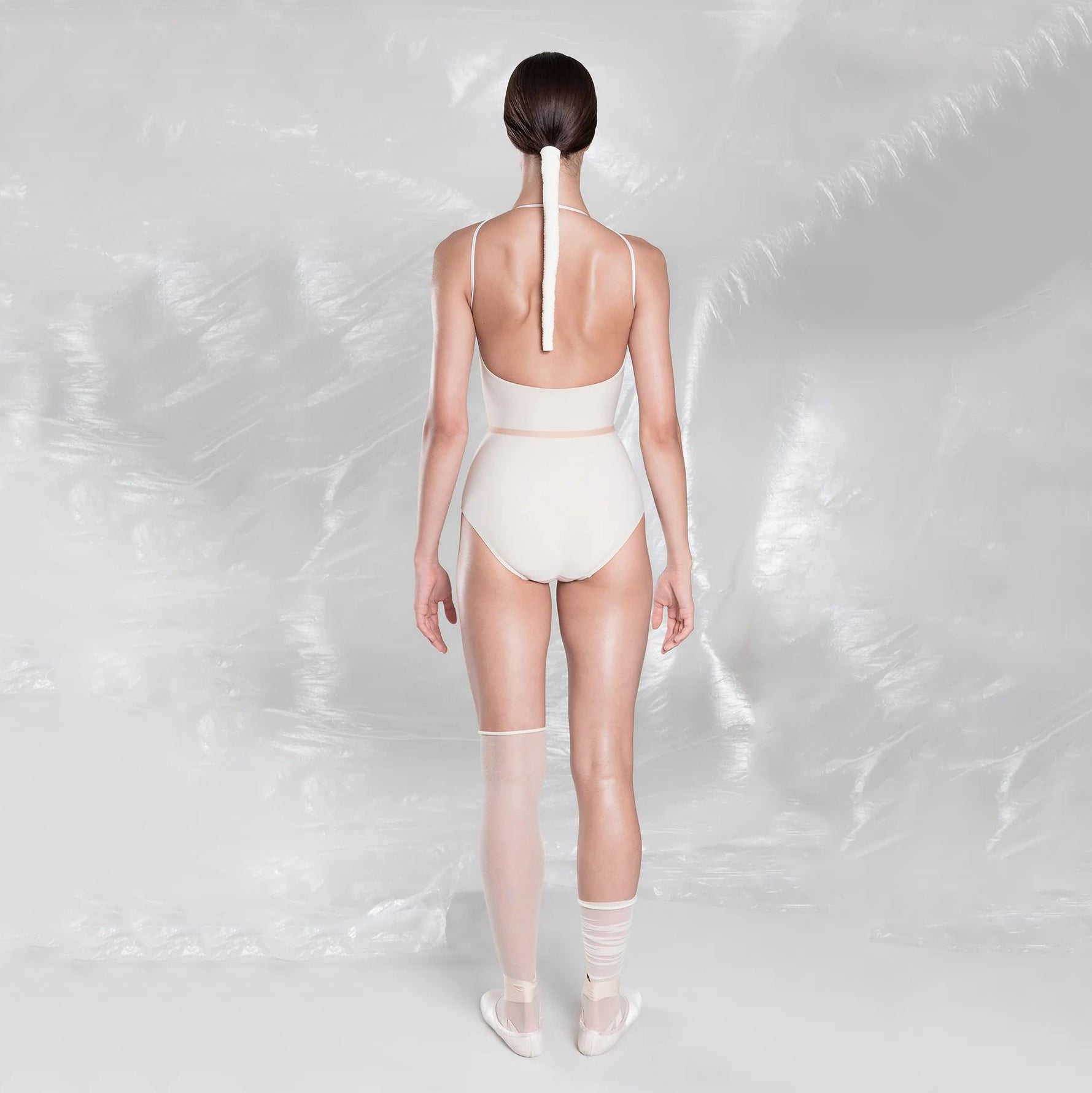 Girls White "JUNIOR TEARDROP BOW" Ballet Onesies(J252LE07VL/edelweiss)