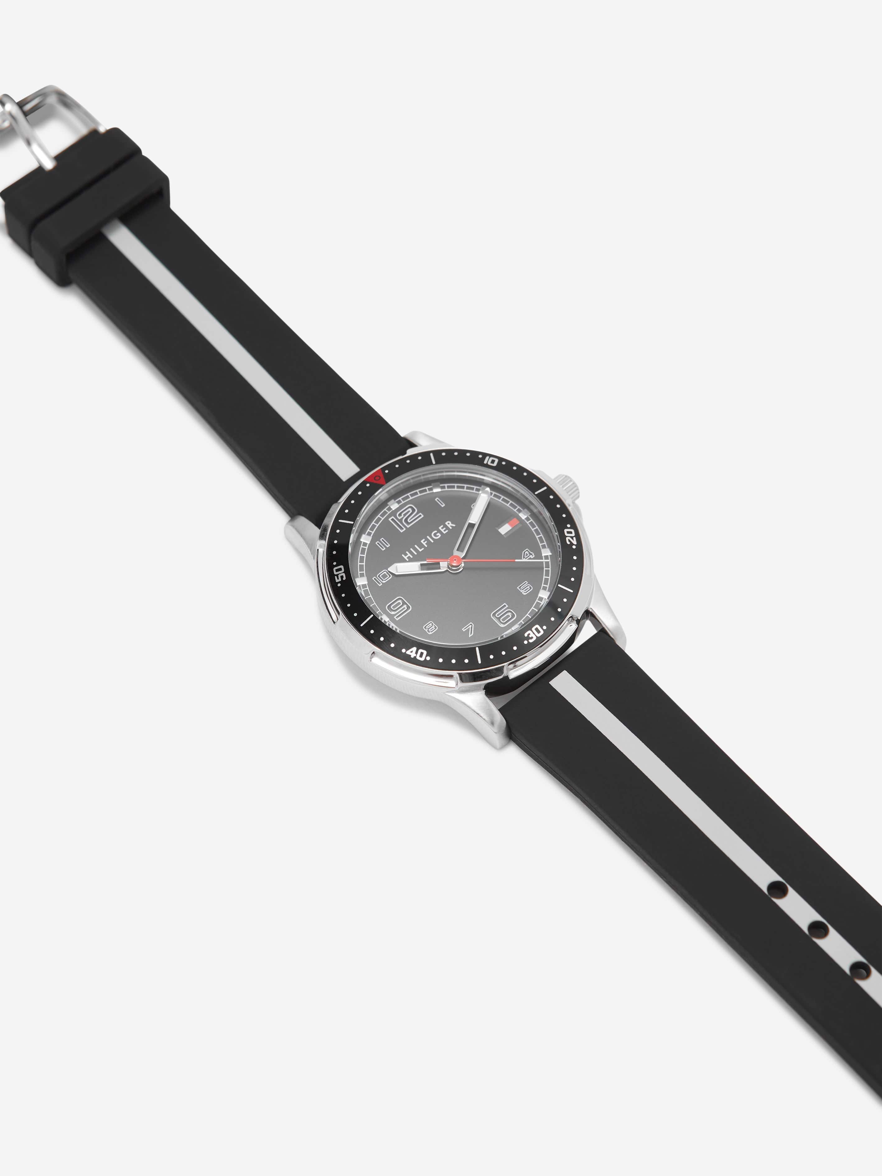 Tommy Hilfiger Boys Logo Strap Watch in Black in (34mm)