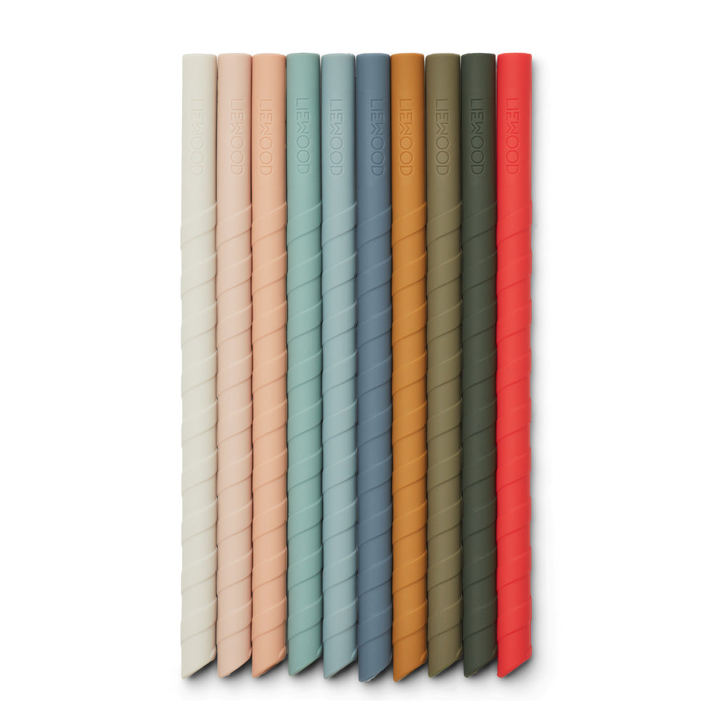 Multicolor Silicone Straw (10 Pack)