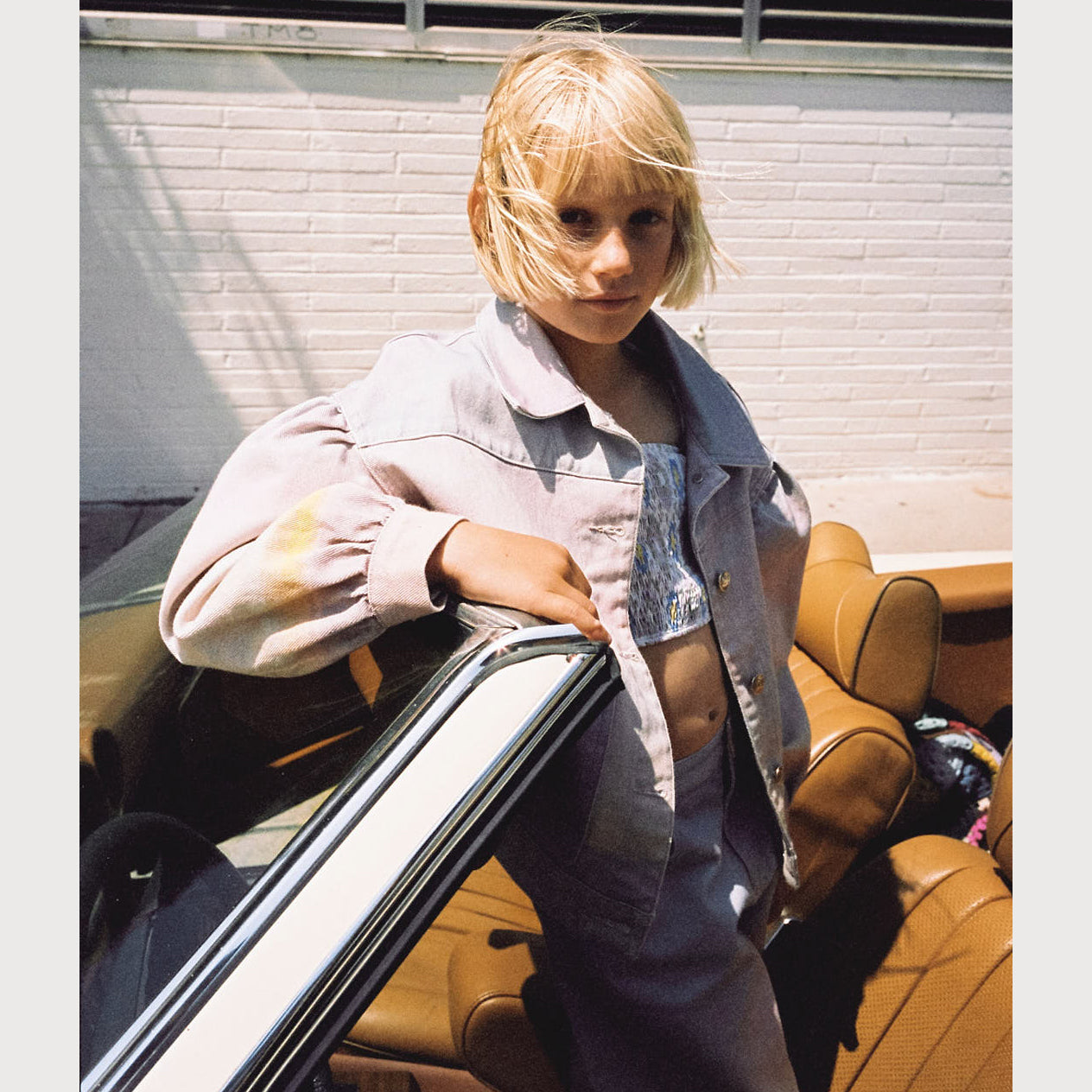 Girls Silver Denim Jacket