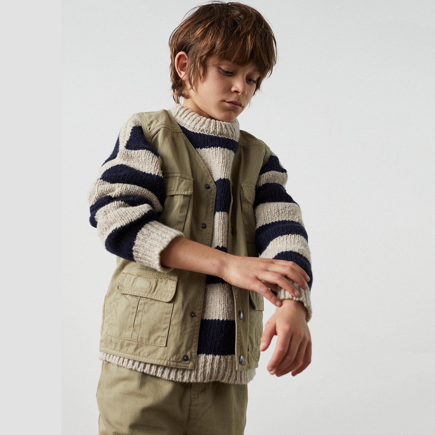 Boys & Girls Army Green Gilet