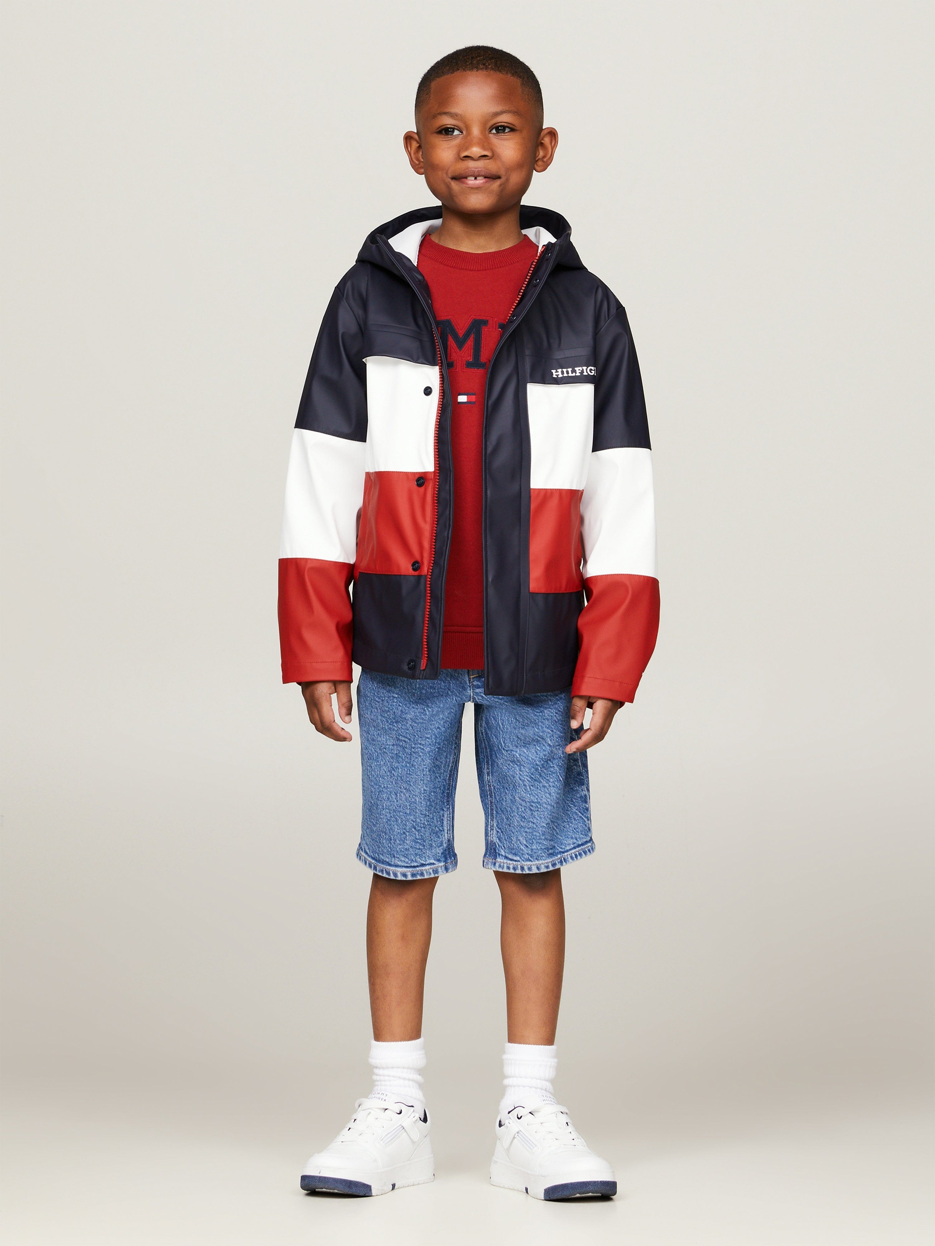 Tommy Hilfiger Kids Colourblock Windbreaker in Multicolour