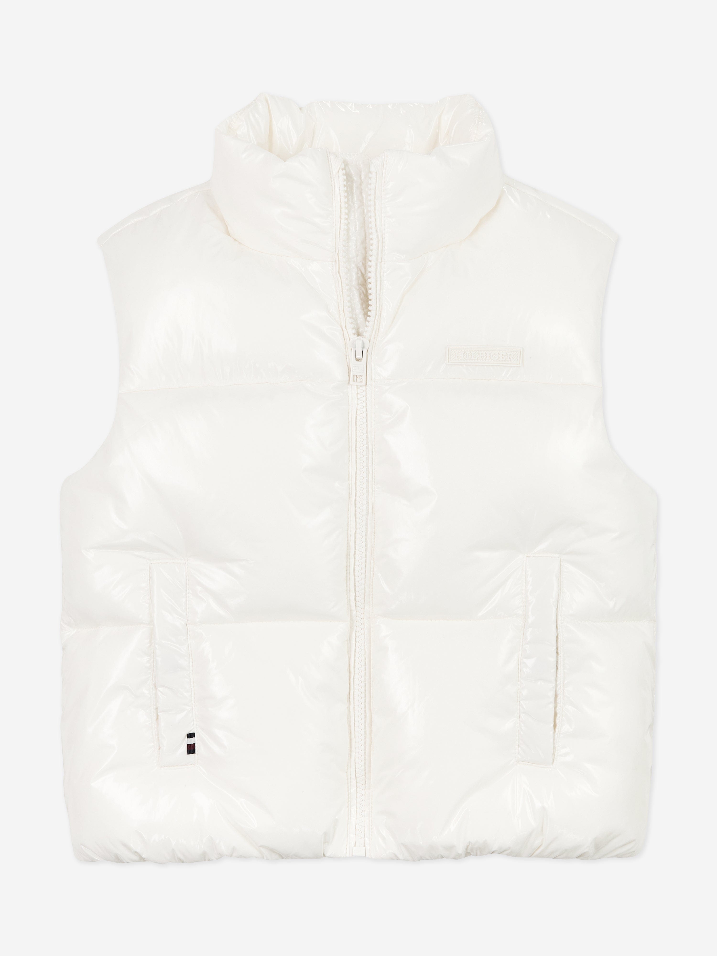 Tommy Hilfiger Girls New York Glossy Puffer Gilet in White