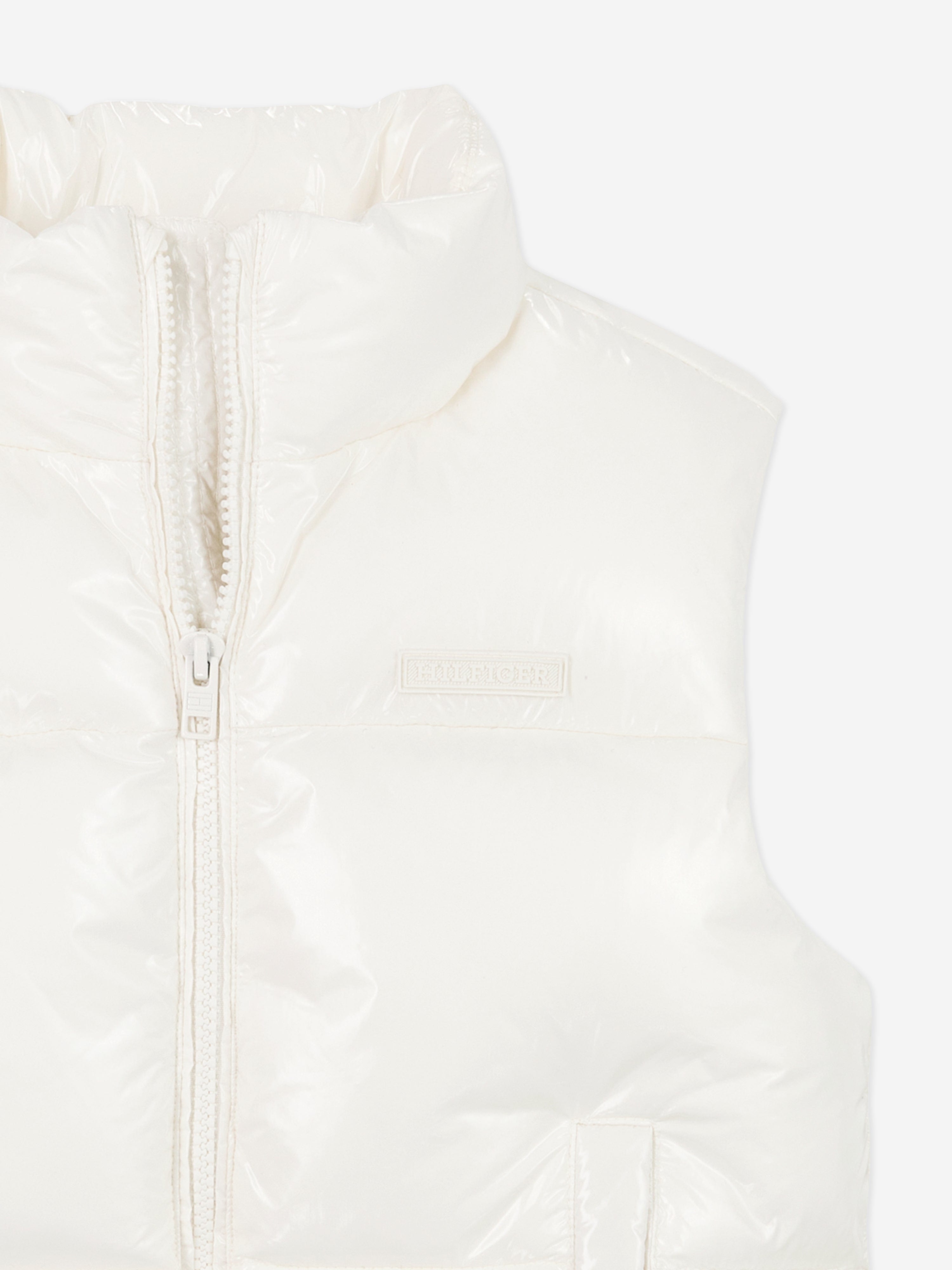 Tommy Hilfiger Girls New York Glossy Puffer Gilet in White