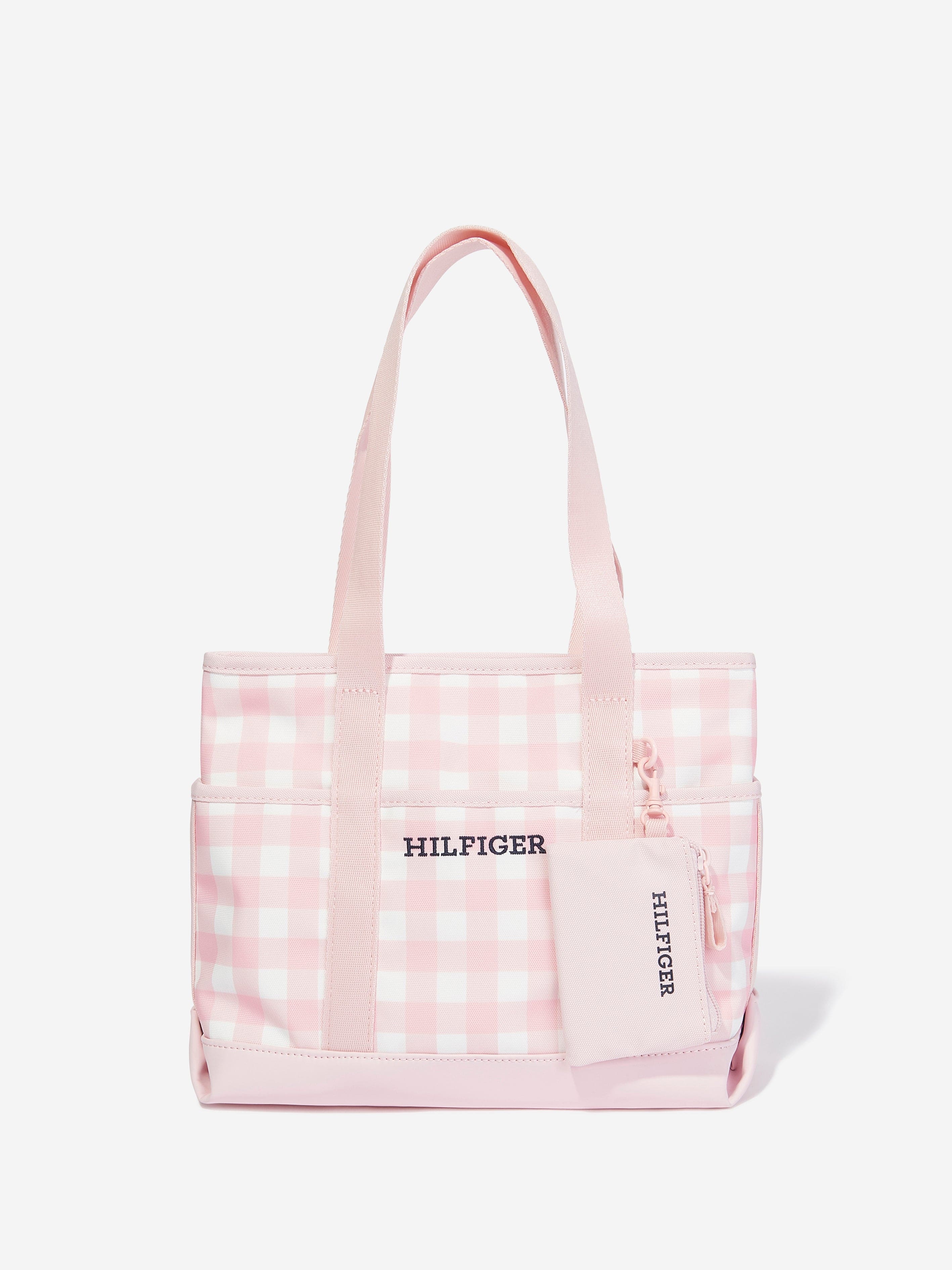 Tommy Hilfiger Girls Prep And Sport Gingham Tote Bag in Pink