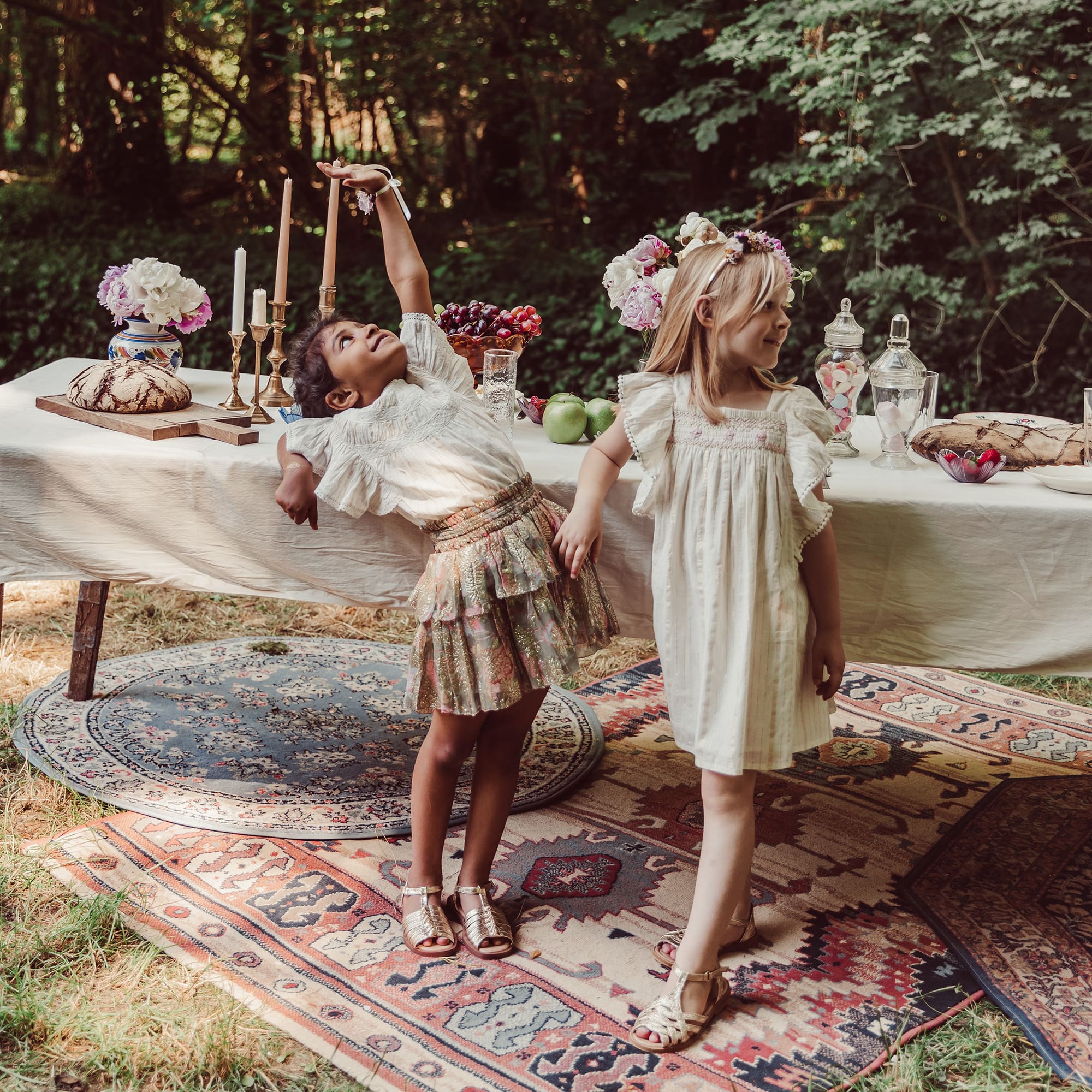 Girls Cream Ruffled Cotton Top