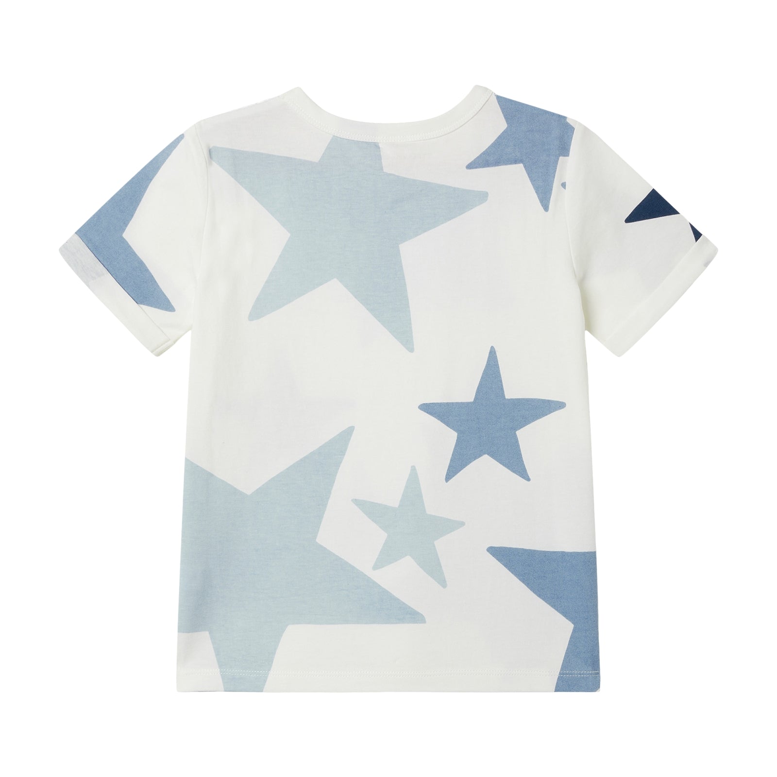 Girls White Stars Cotton T-Shirt