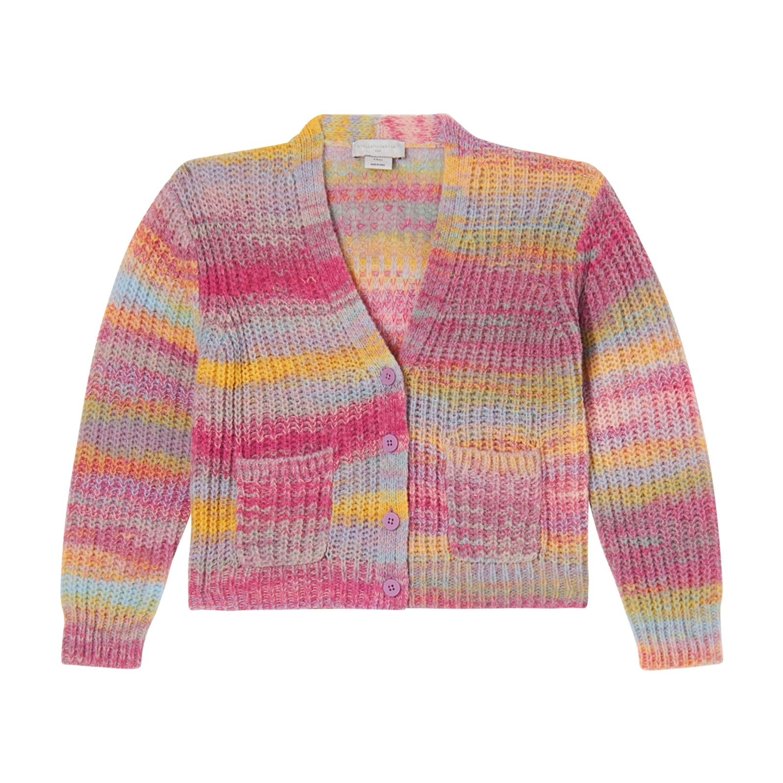 Girls Multicolor Knit Cardigan