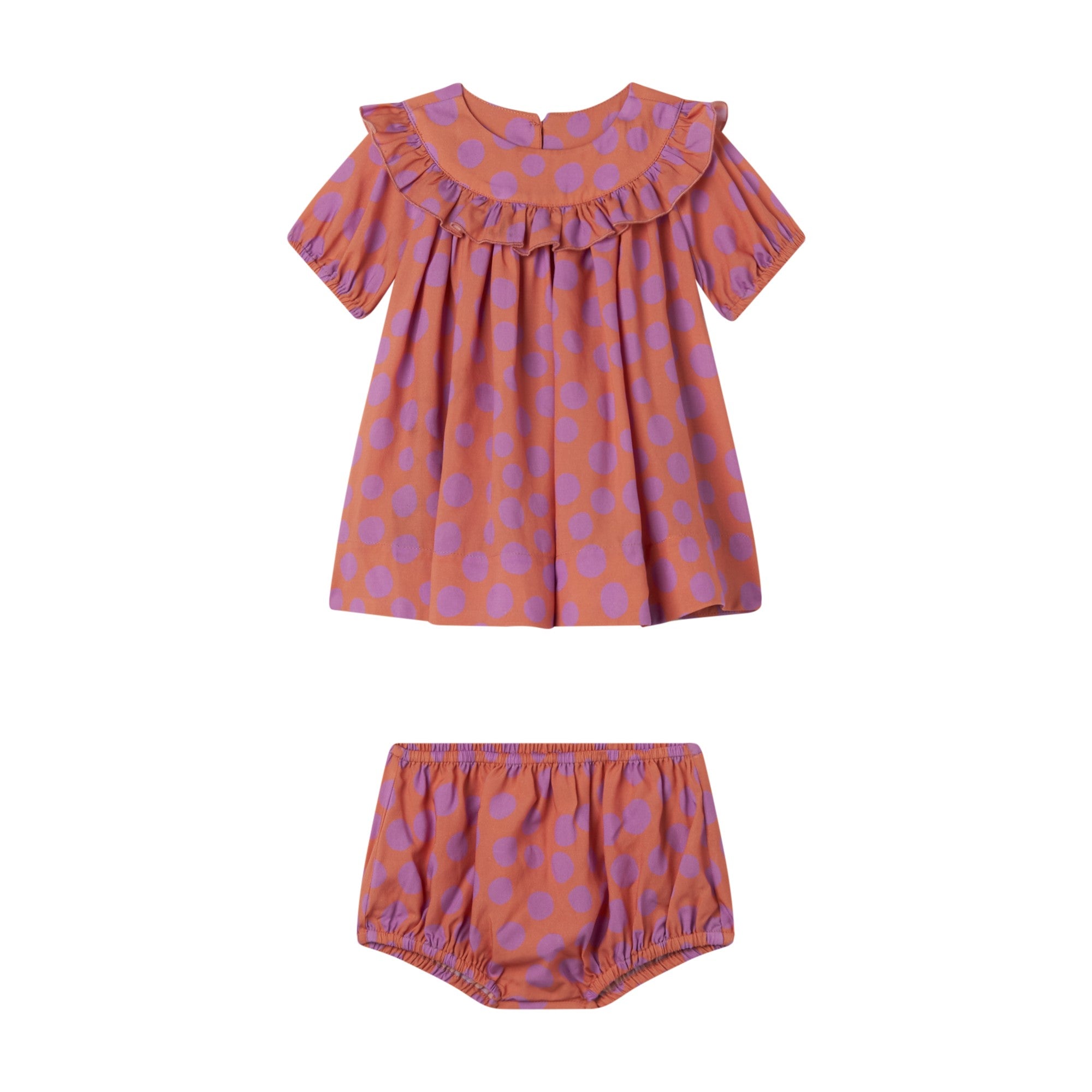 Baby Girls Pink Dots Dress Set