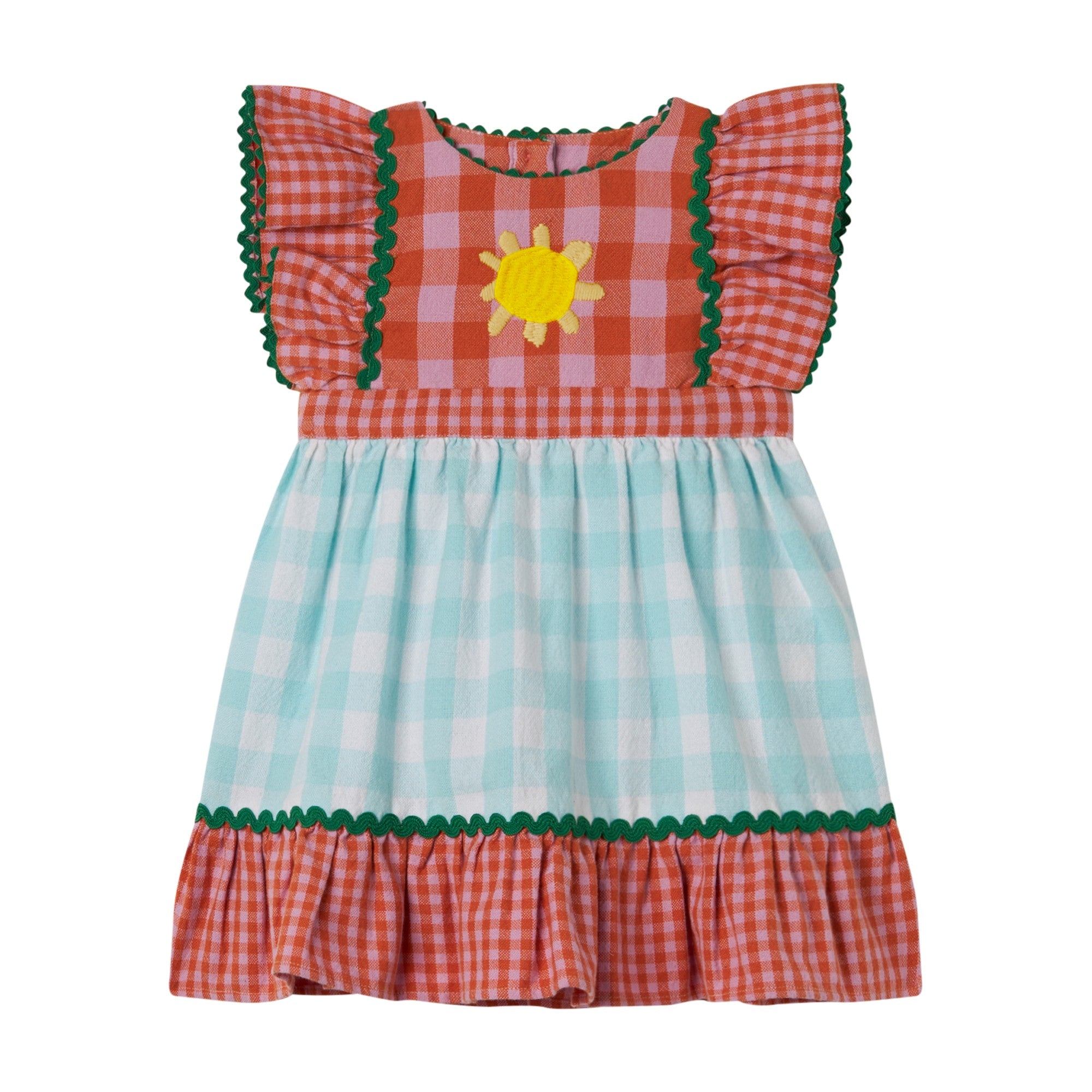 Baby Girls Red Check Cotton Dress