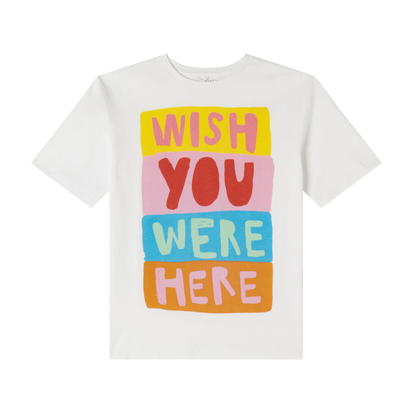 Girls White Logo Cotton T-Shirt