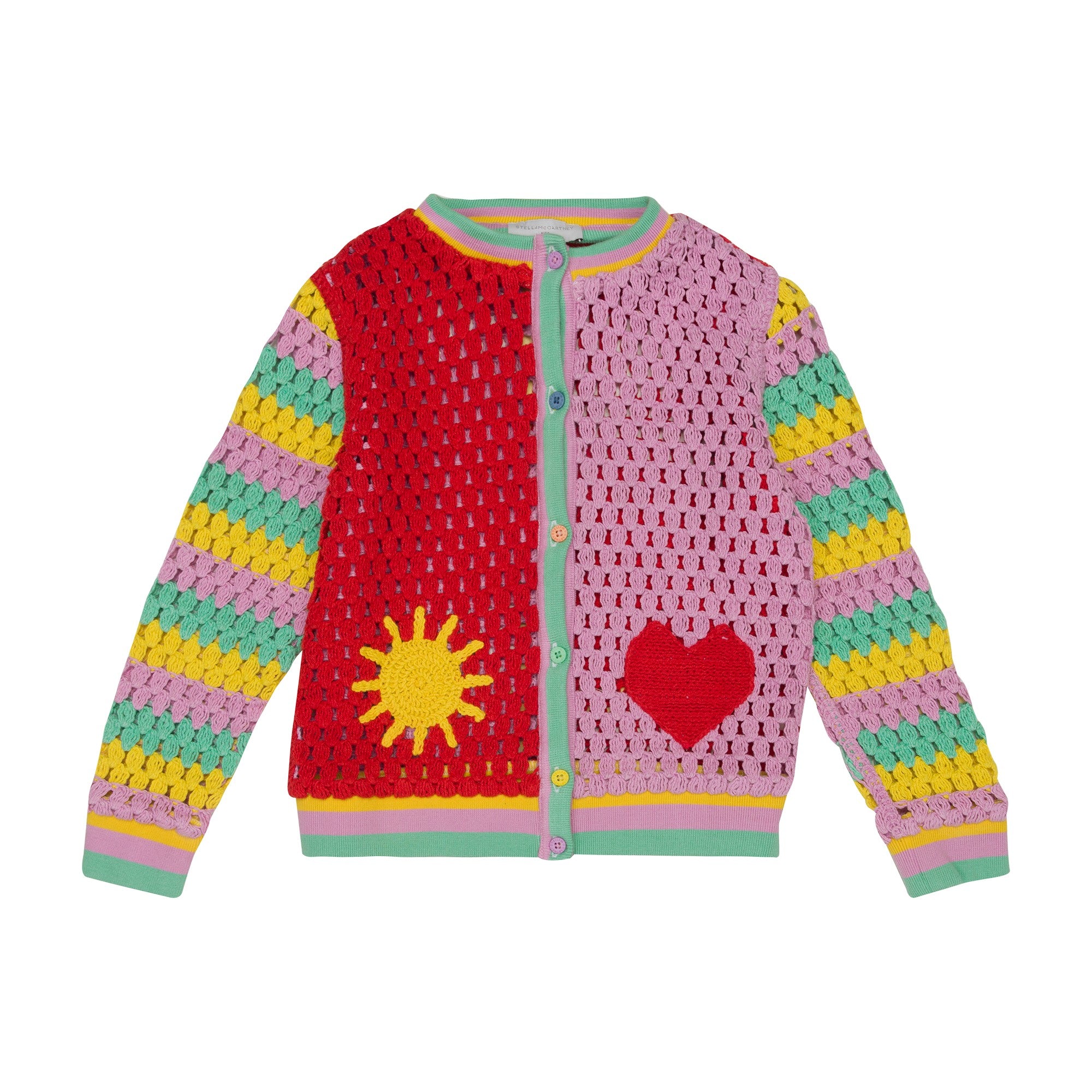 Girls Multicolor Hollow Cotton Cardigan