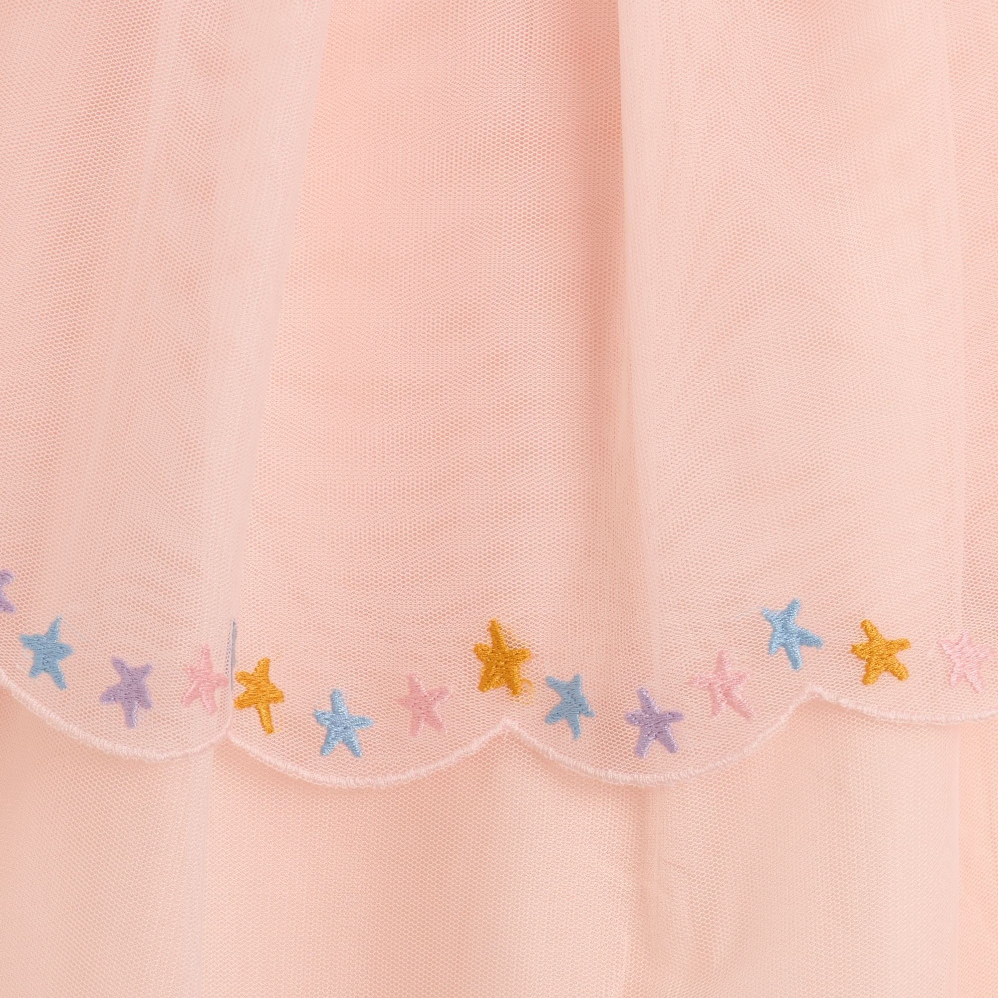 Girls Pink Embroidered Tulle Dress