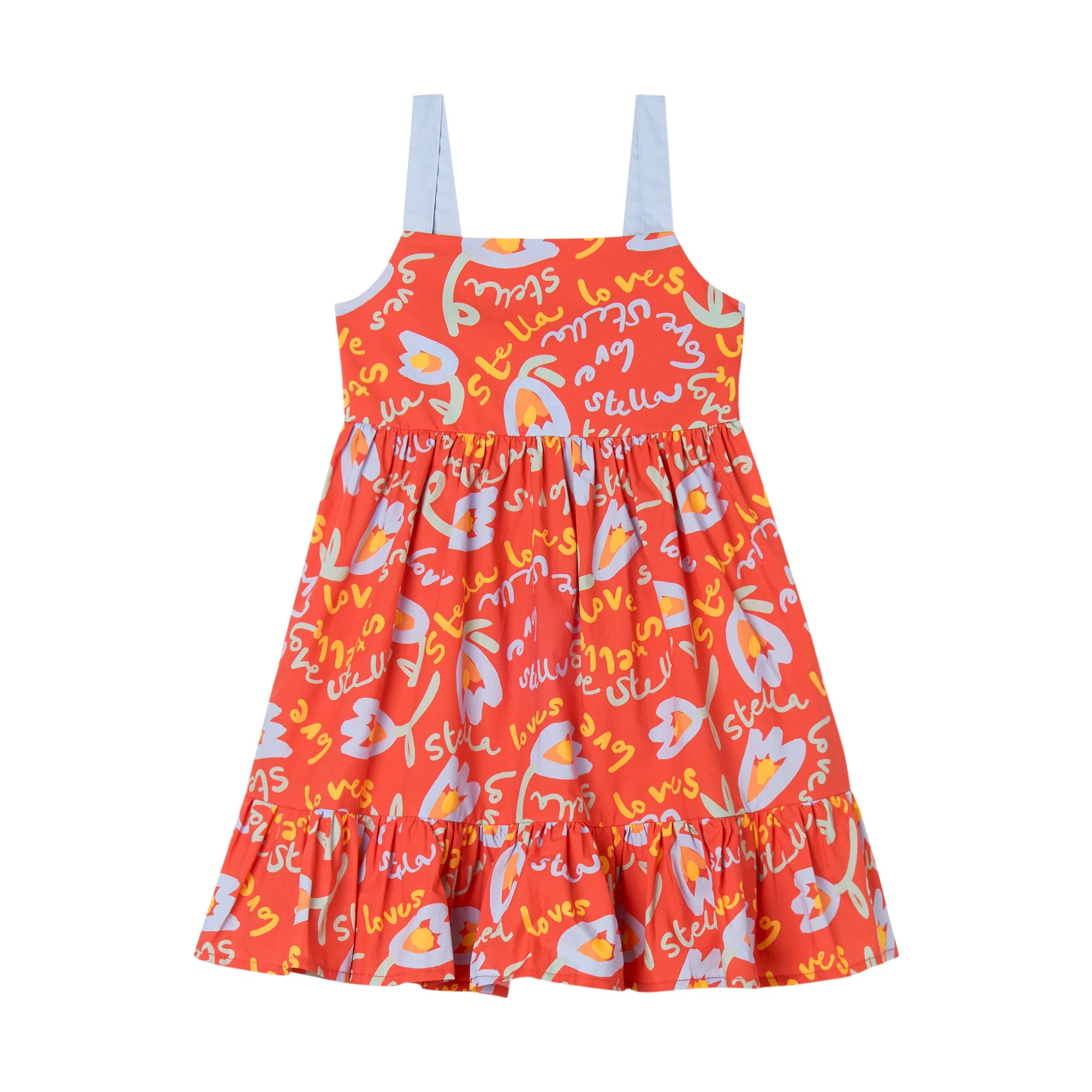 Girls Red Logo Cotton Dress