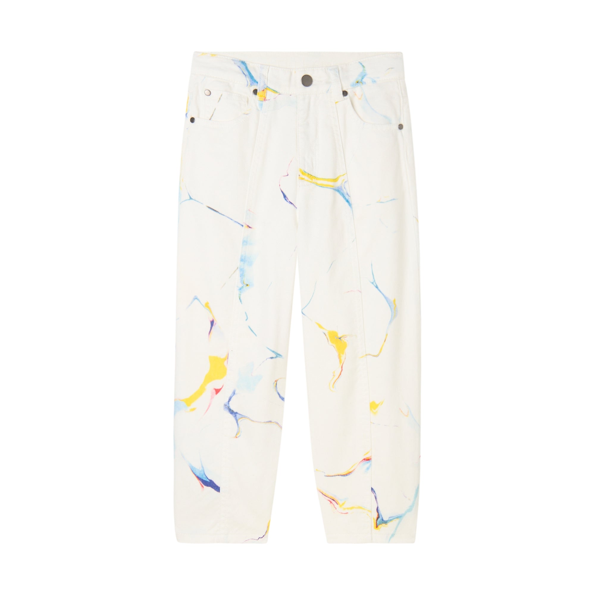 Girls White Denim Trousers