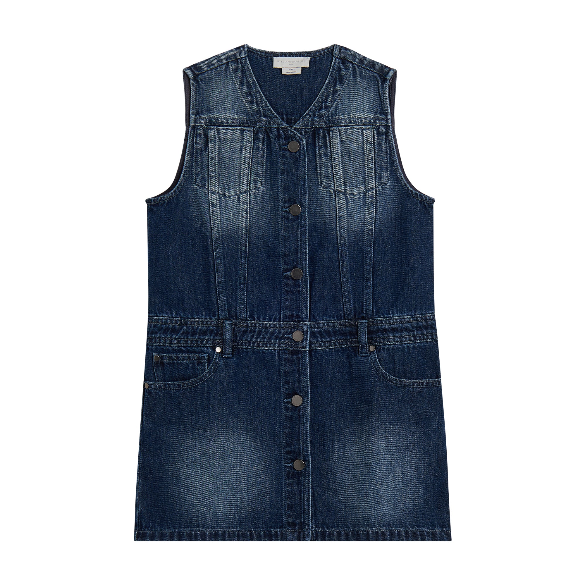 Girls Dark Blue Denim Dress