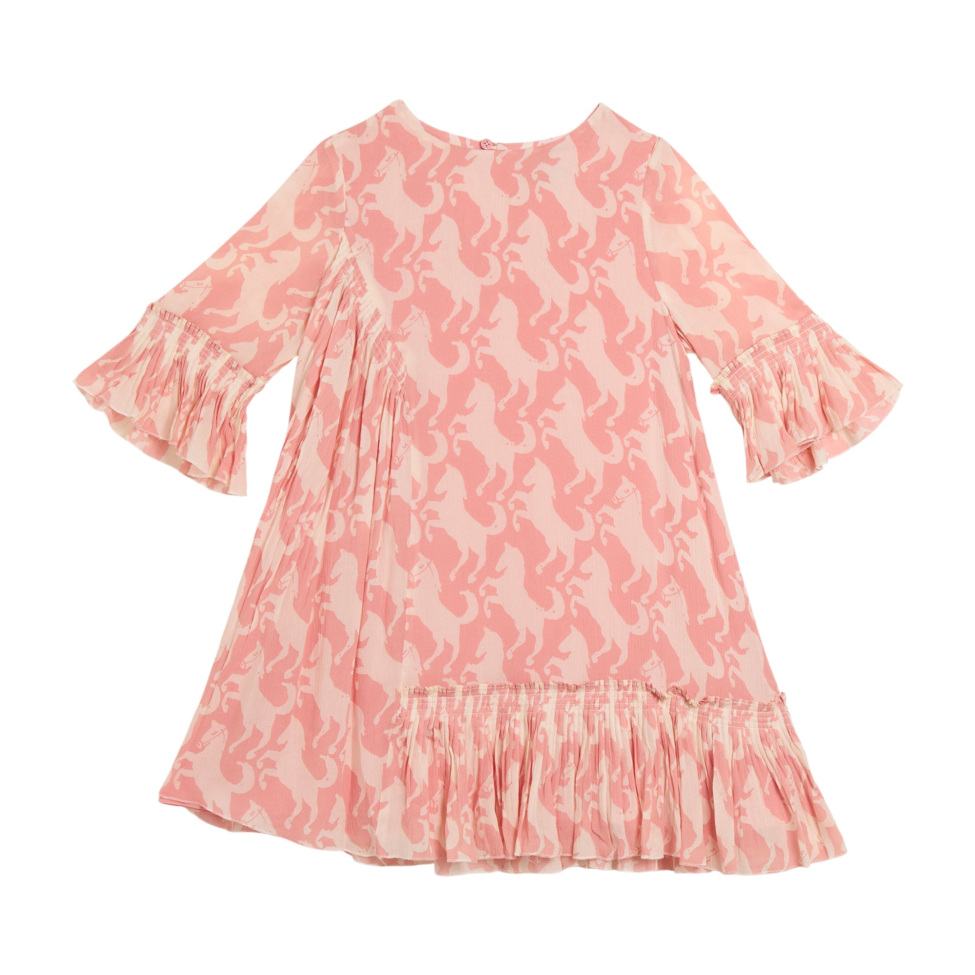 Girls Pink Printed Dress