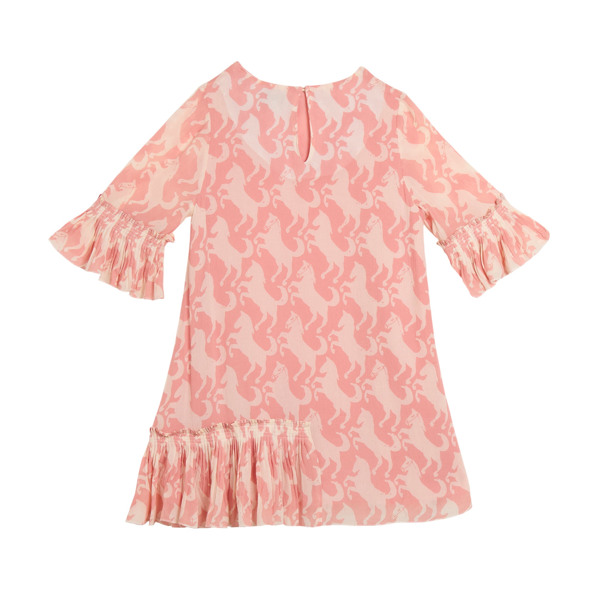 Girls Pink Printed Dress