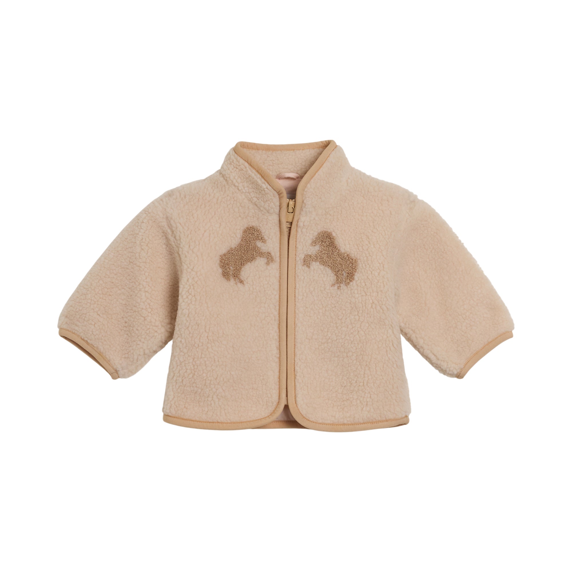 Baby Girls Beige Sherpa Fleece Jacket
