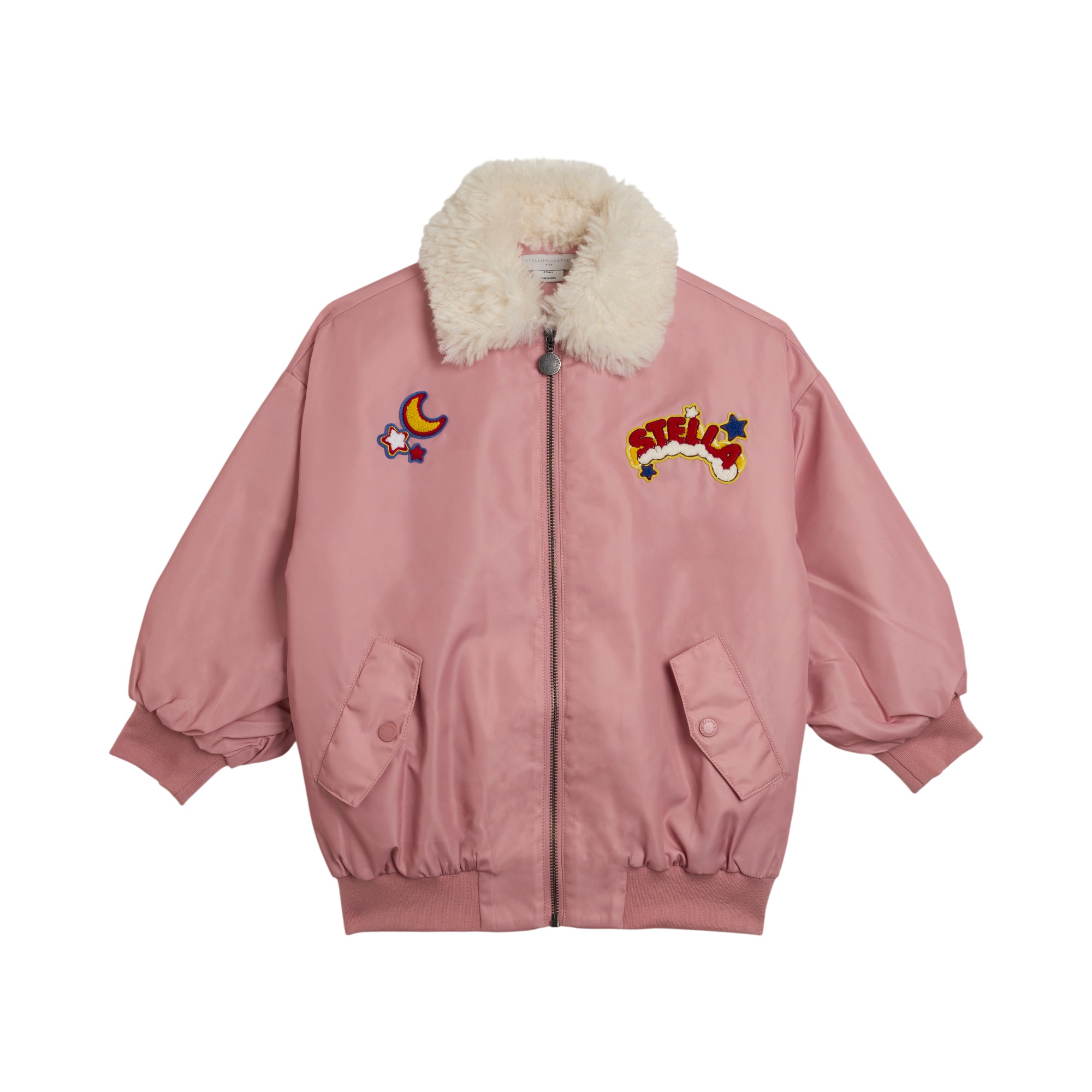 Girls Pink Padded Bomber Jacket