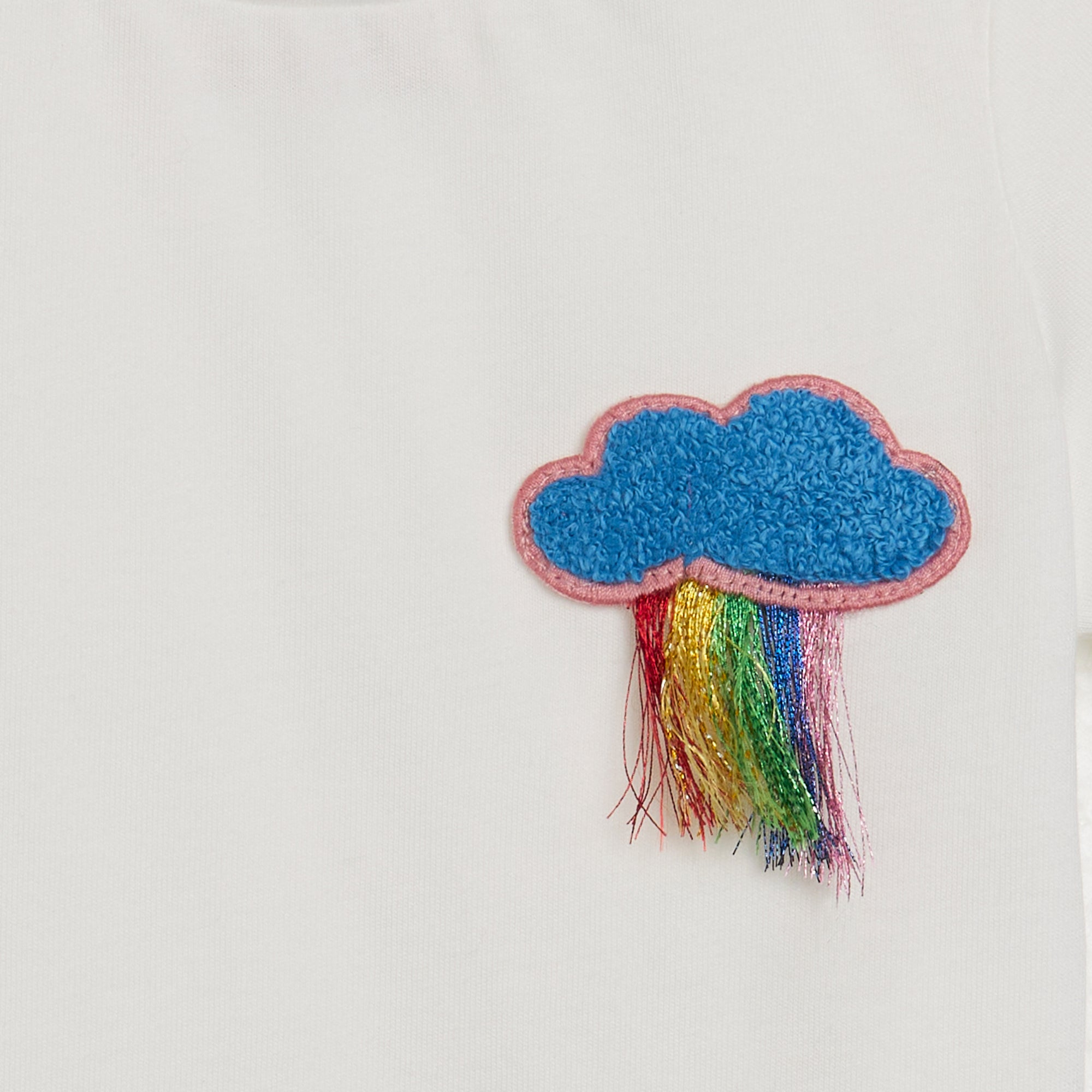 Baby Girls White Cotton T-Shirt