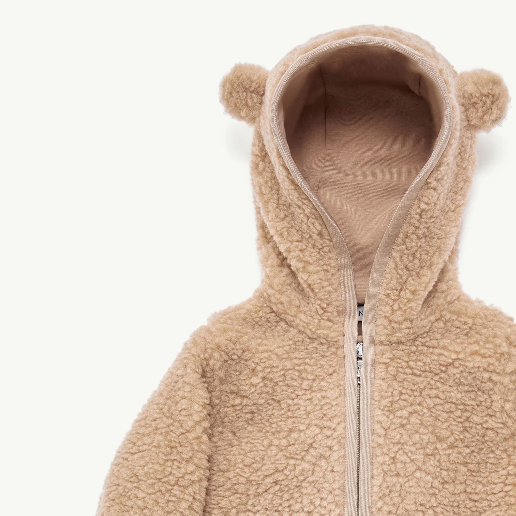 Baby Boys & Girls Brown Fleece Zip-Up Top