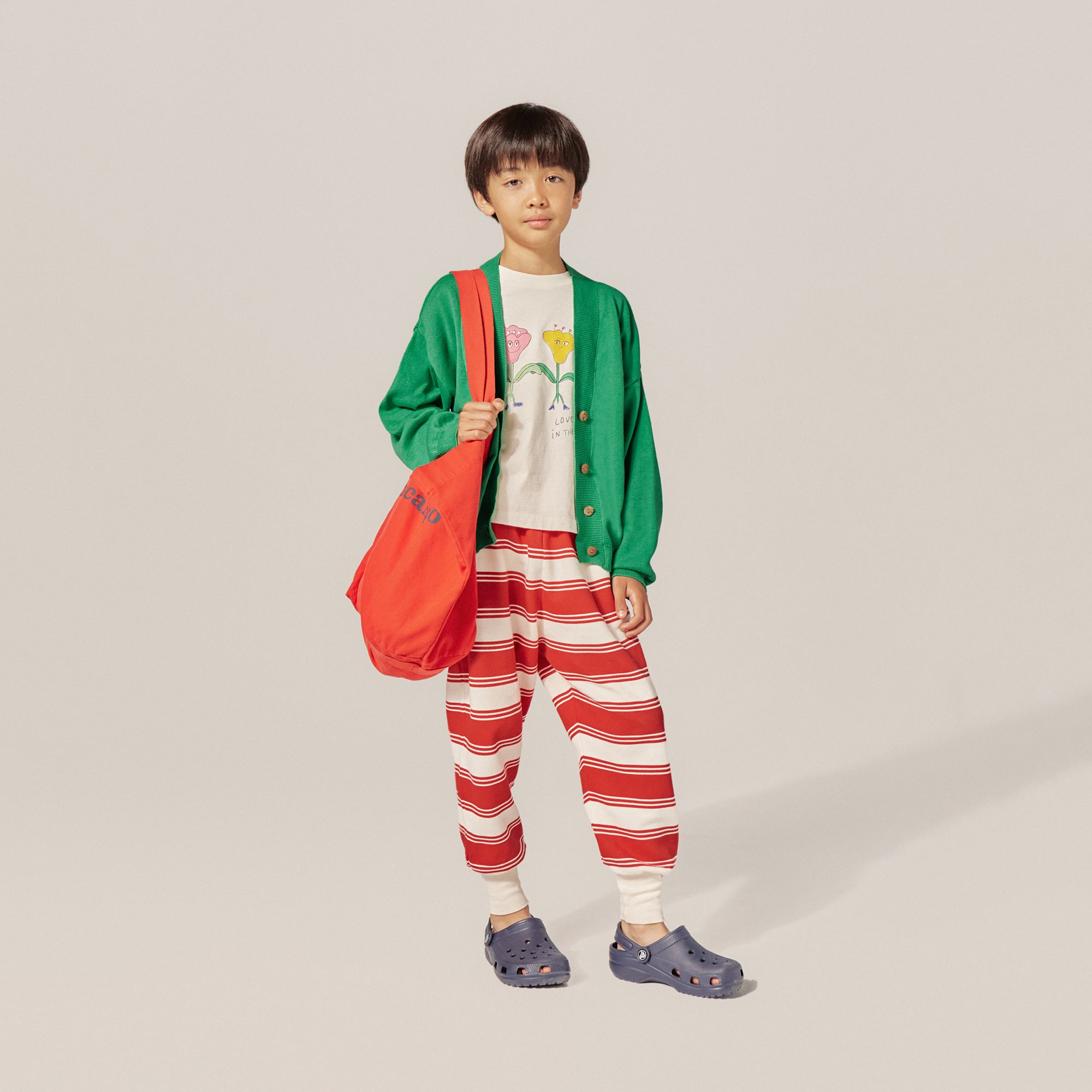 Boys & Girls Red Stripes Cotton Trousers