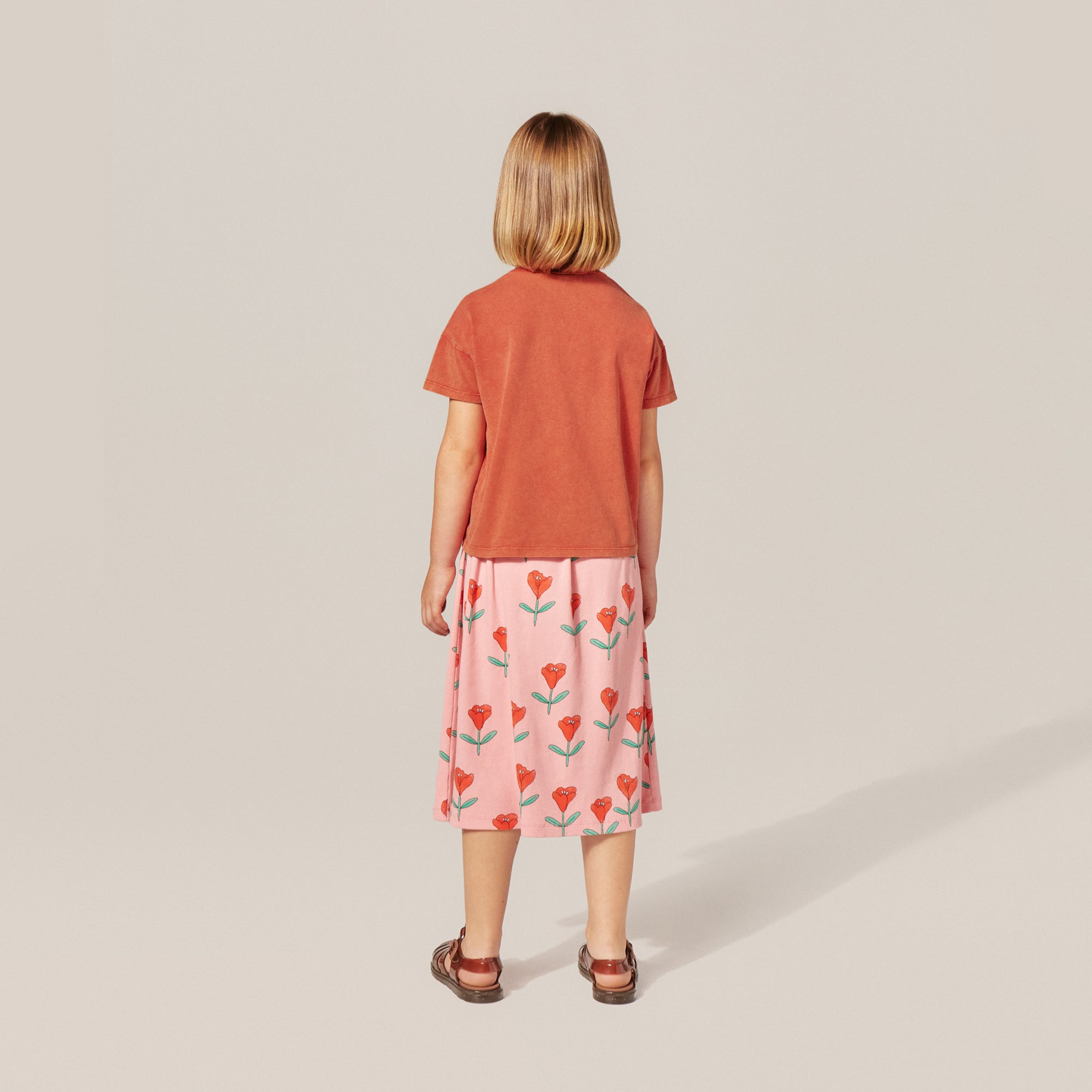 Boys & Girls Red Cotton T-Shirt