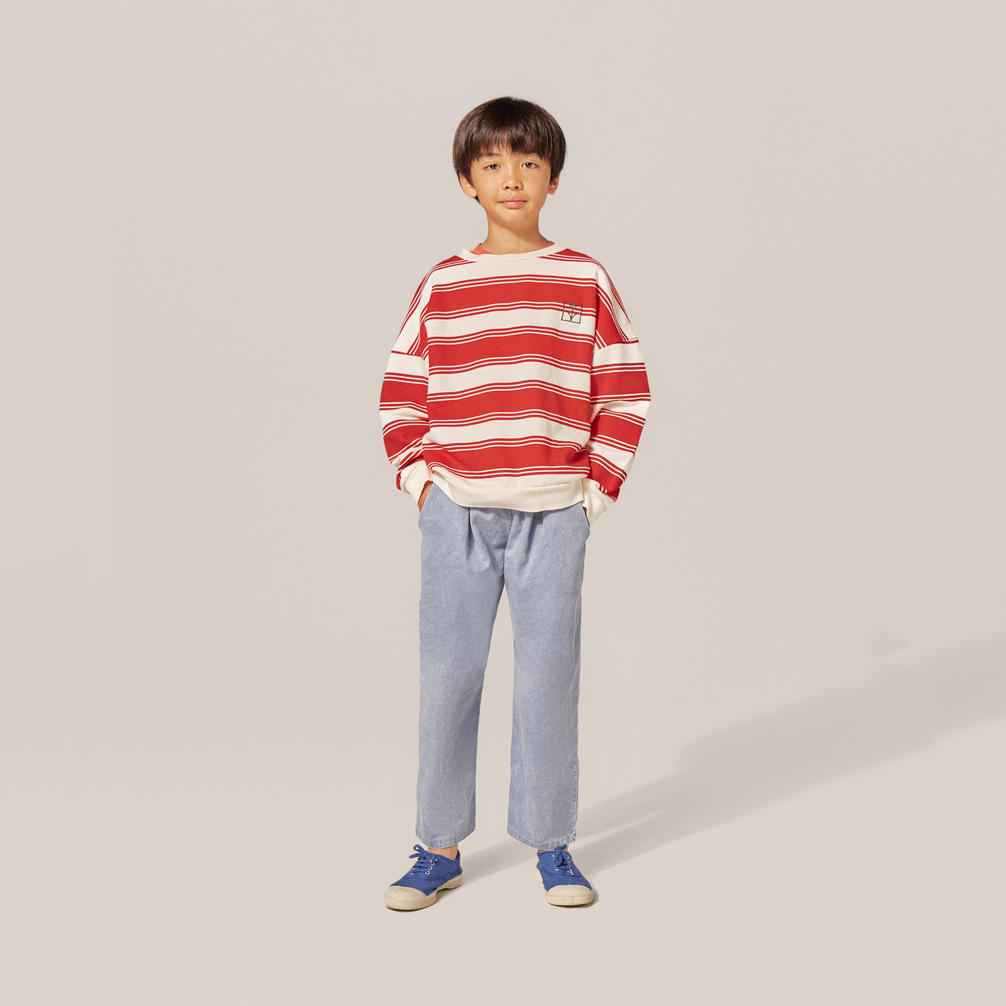 Boys & Girls Red Stripes Cotton Sweatshirt