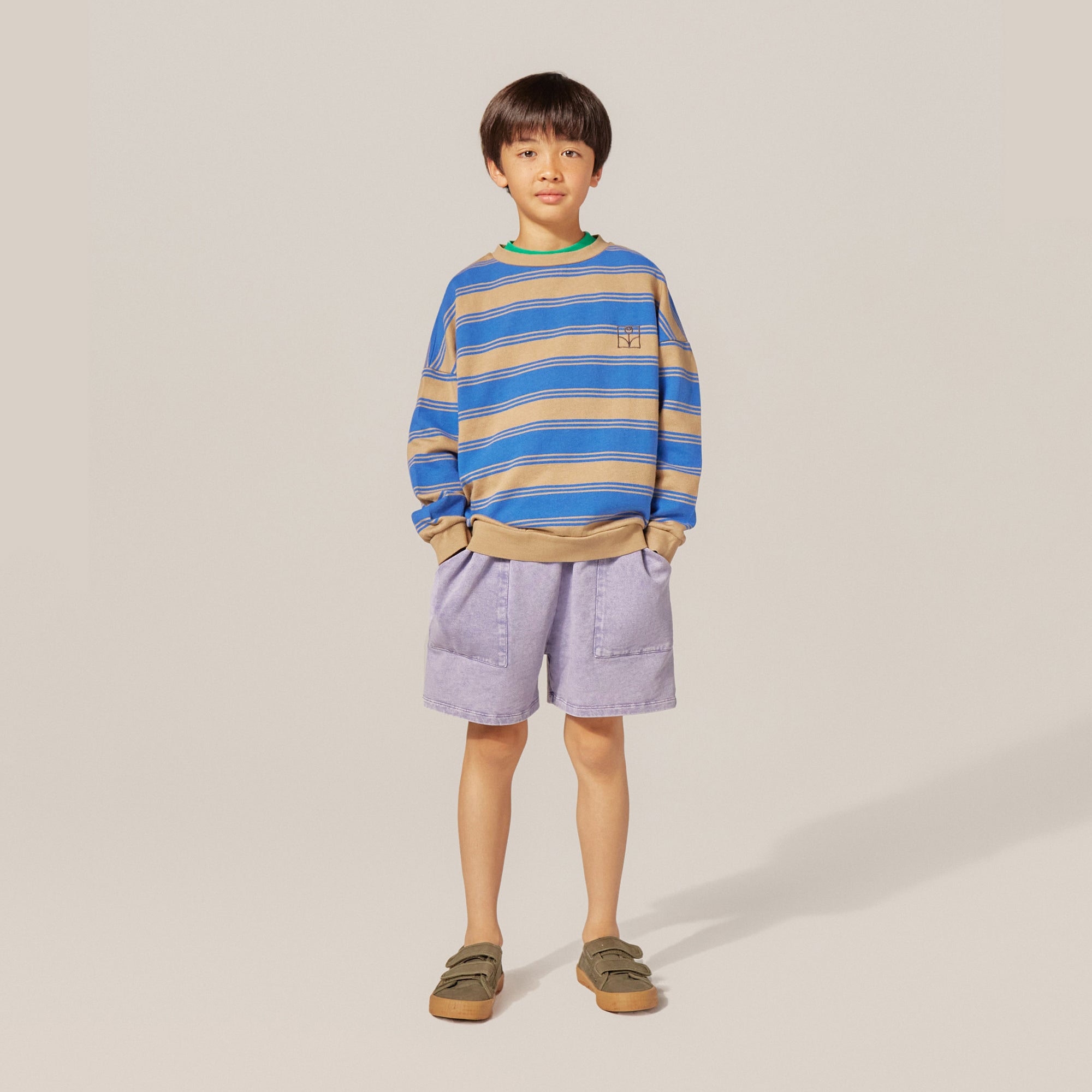 Boys & Girls Blue Stripes Cotton Sweatshirt