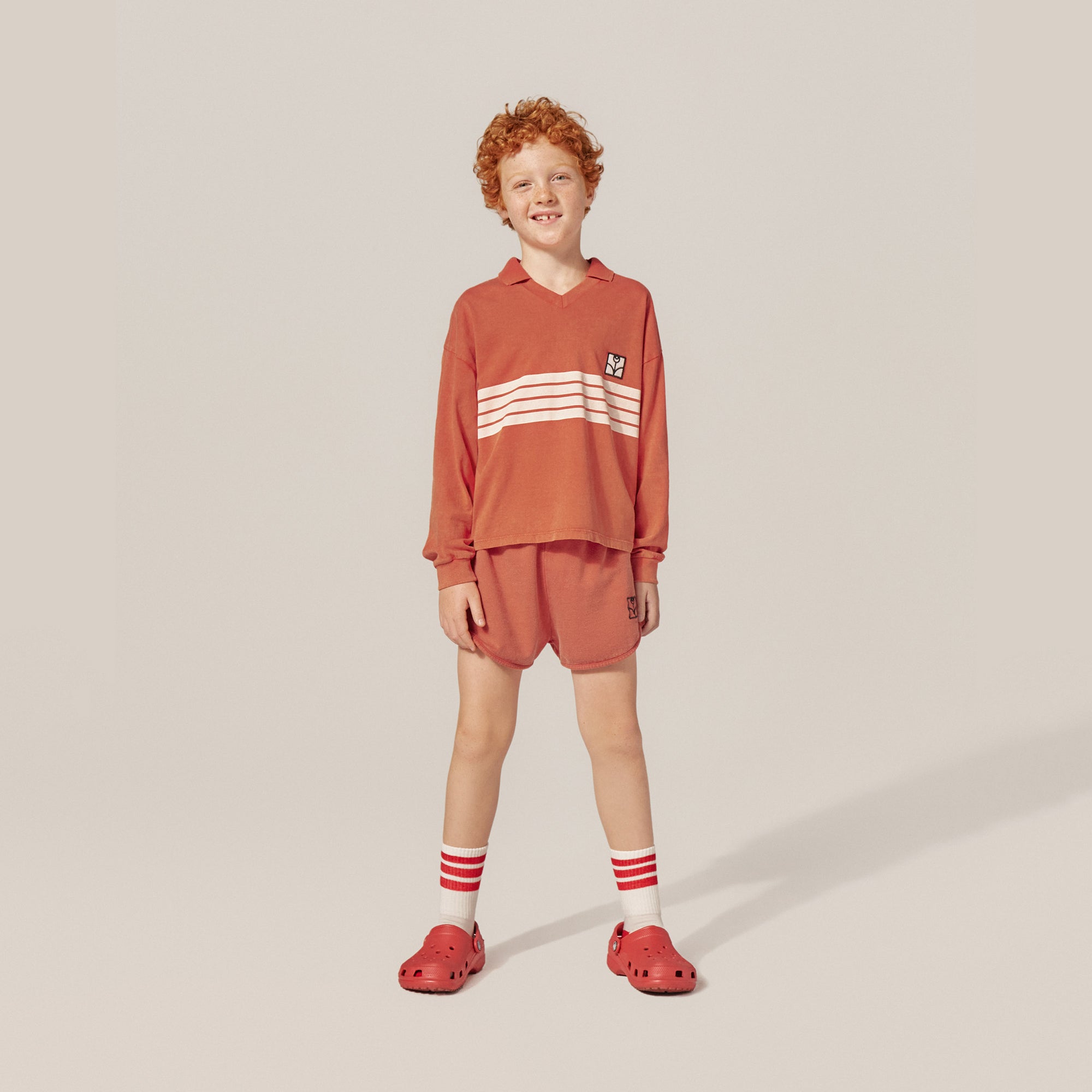 Boys & Girls Red Cotton Shorts