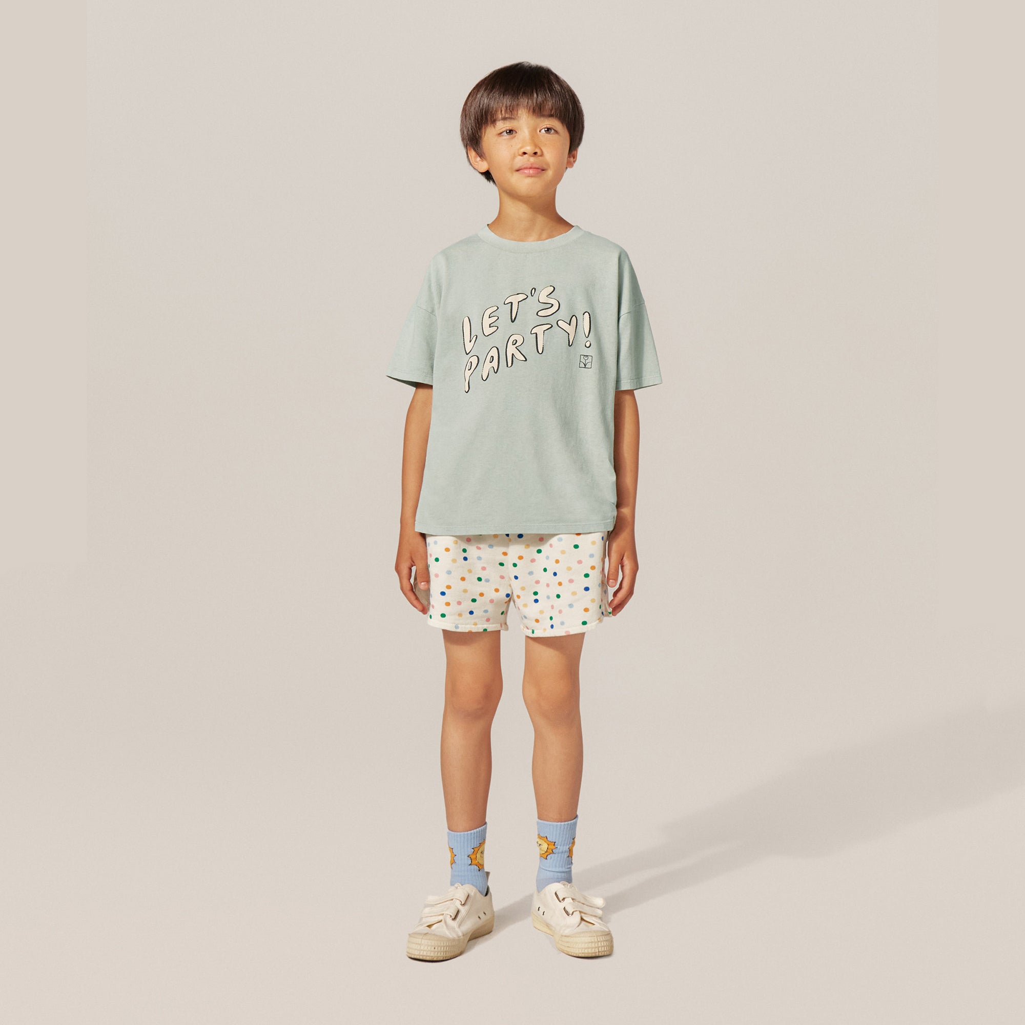 Boys & Girls White Dots Cotton Shorts