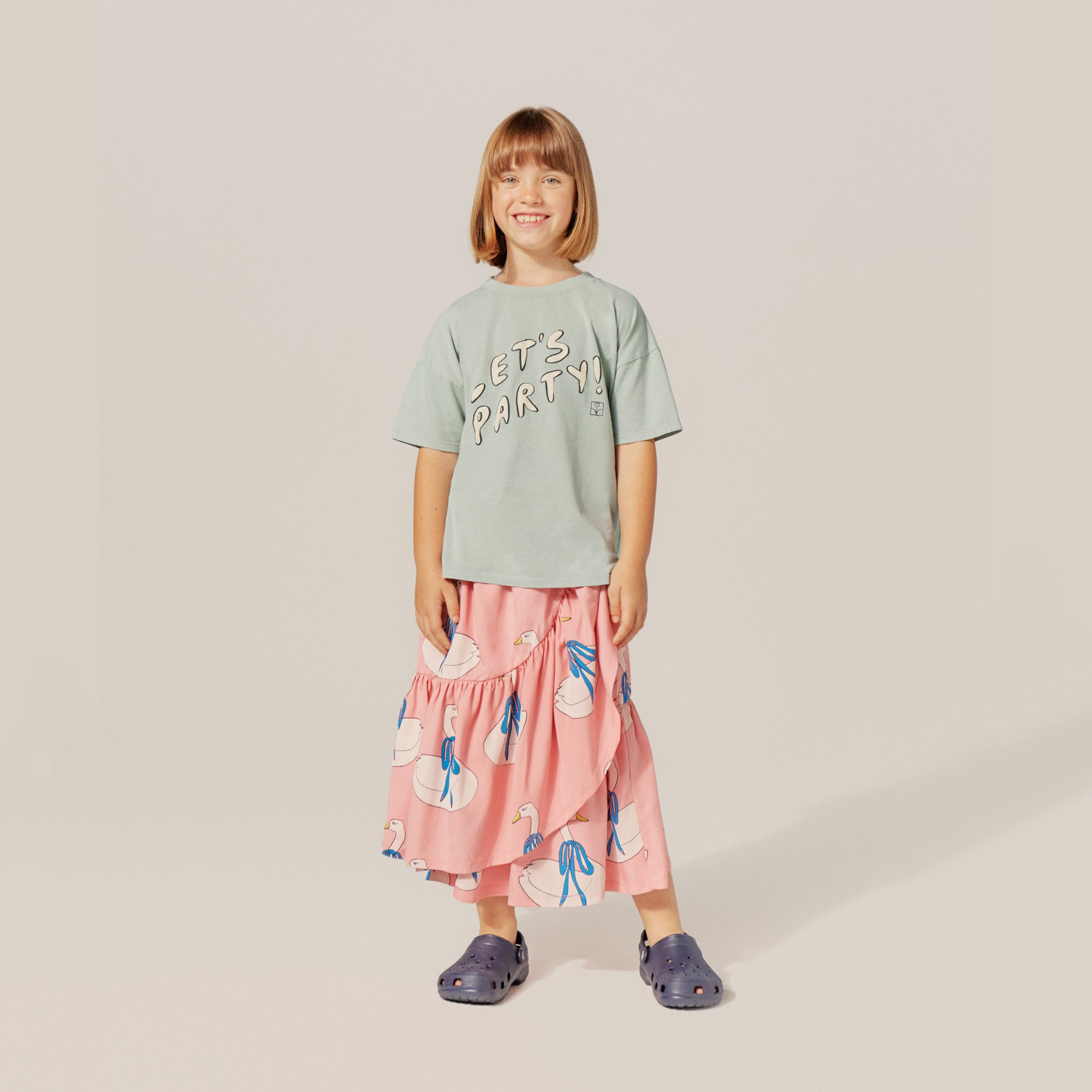 Boys & Girls Pale Green Logo Cotton T-Shirt