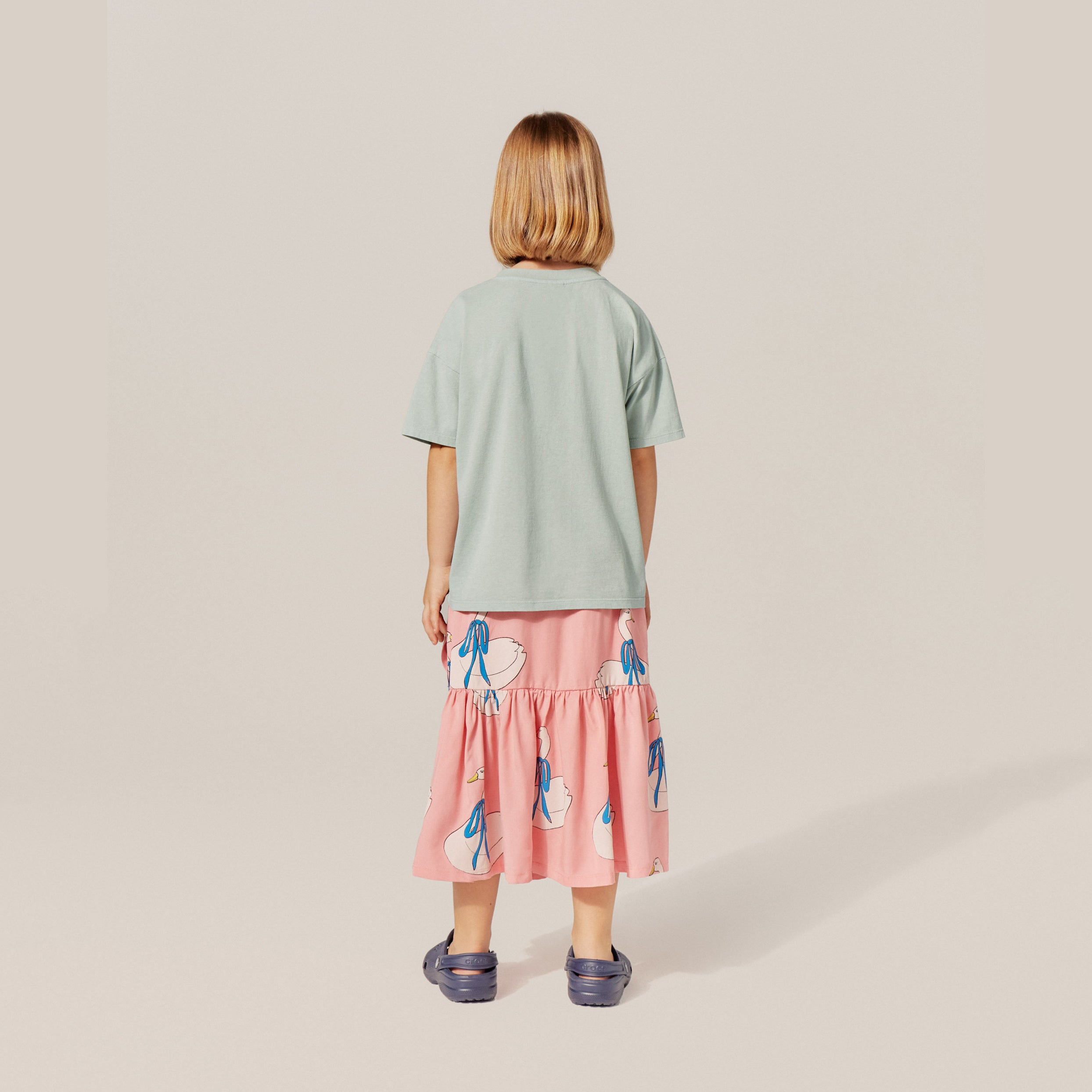 Boys & Girls Pale Green Logo Cotton T-Shirt