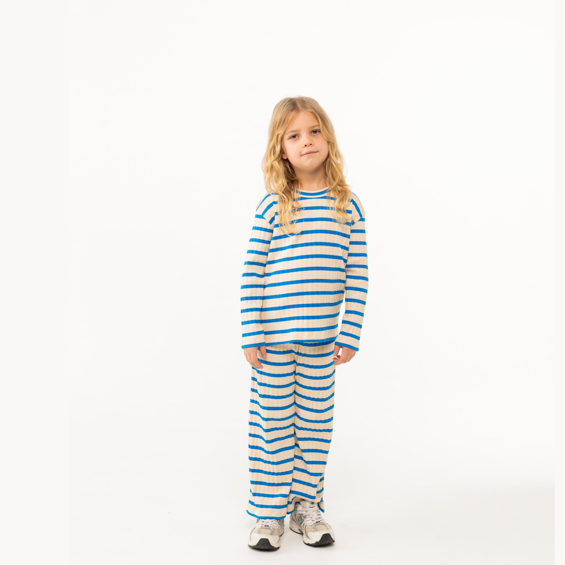 Boys & Girls Blue Stripes Cotton Trousers