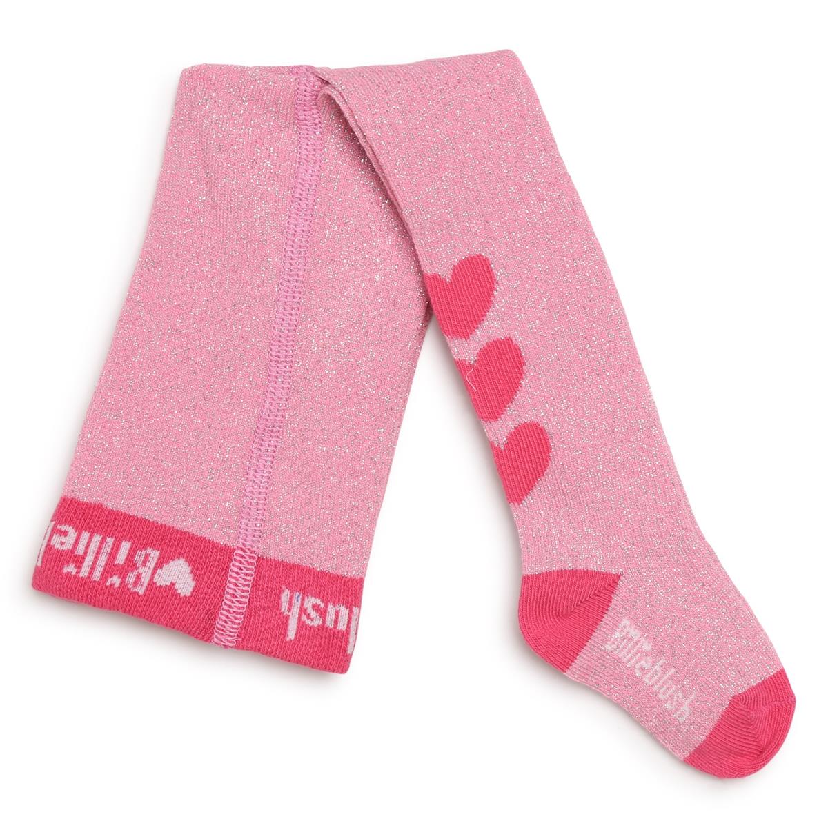 Girls Pink Logo Tights