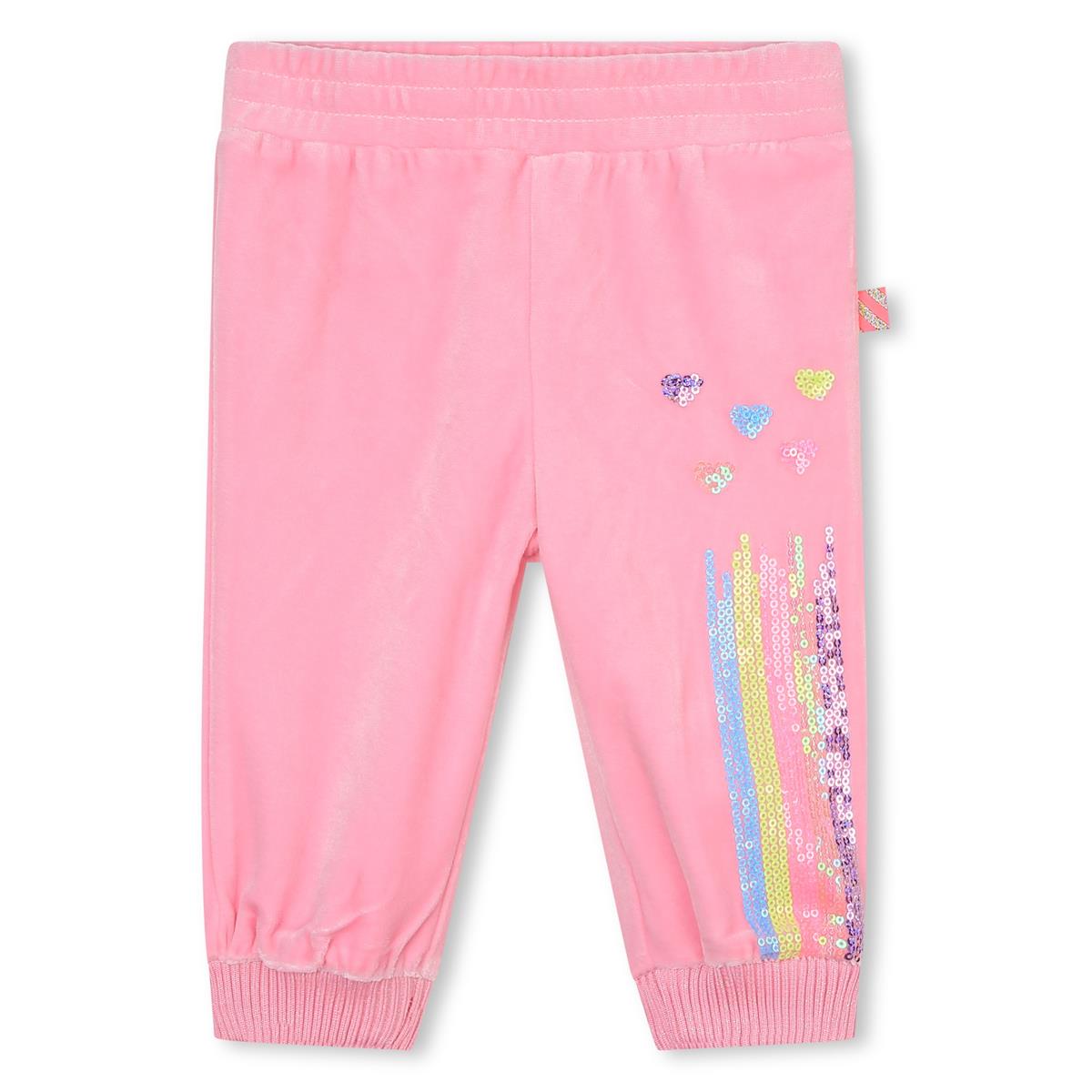 Baby Girls Pink Velvet Trousers