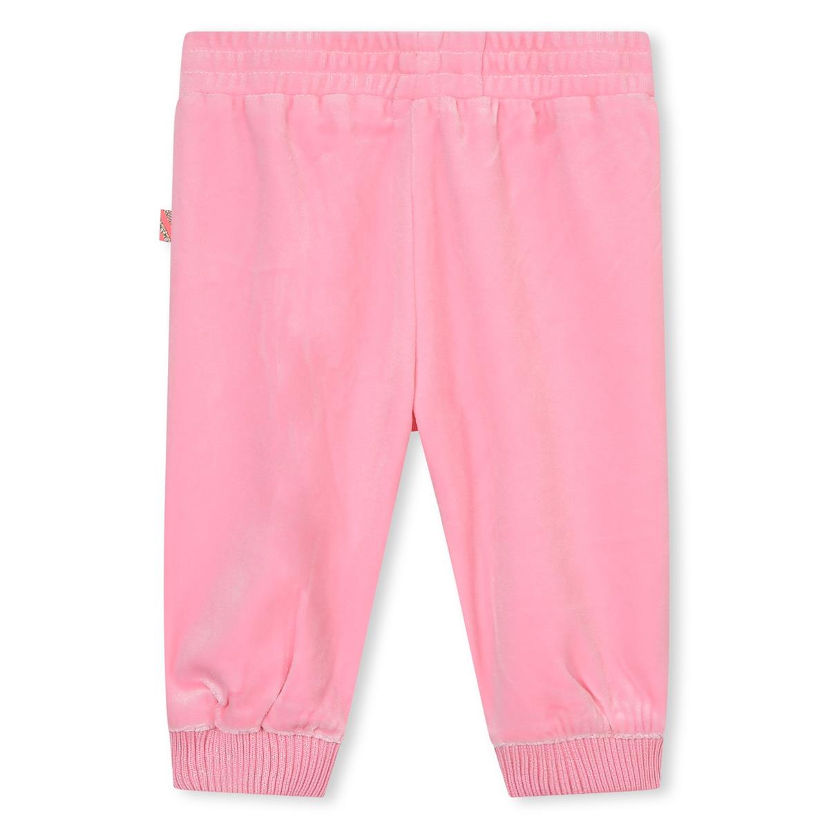 Baby Girls Pink Velvet Trousers