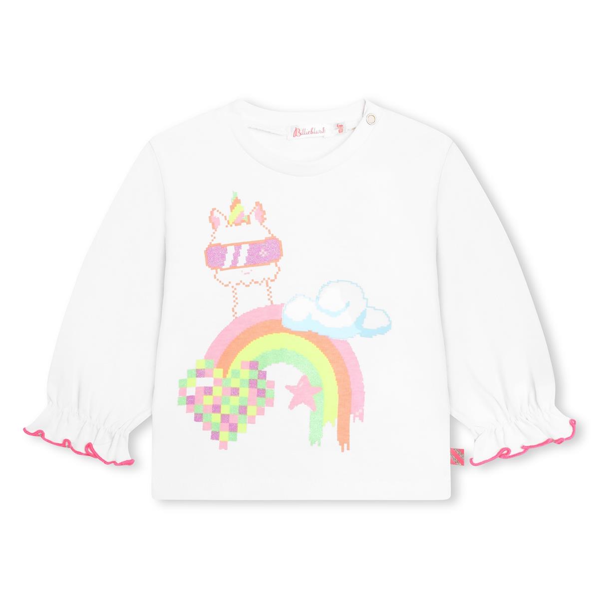Baby Girls White Printed T-Shirt