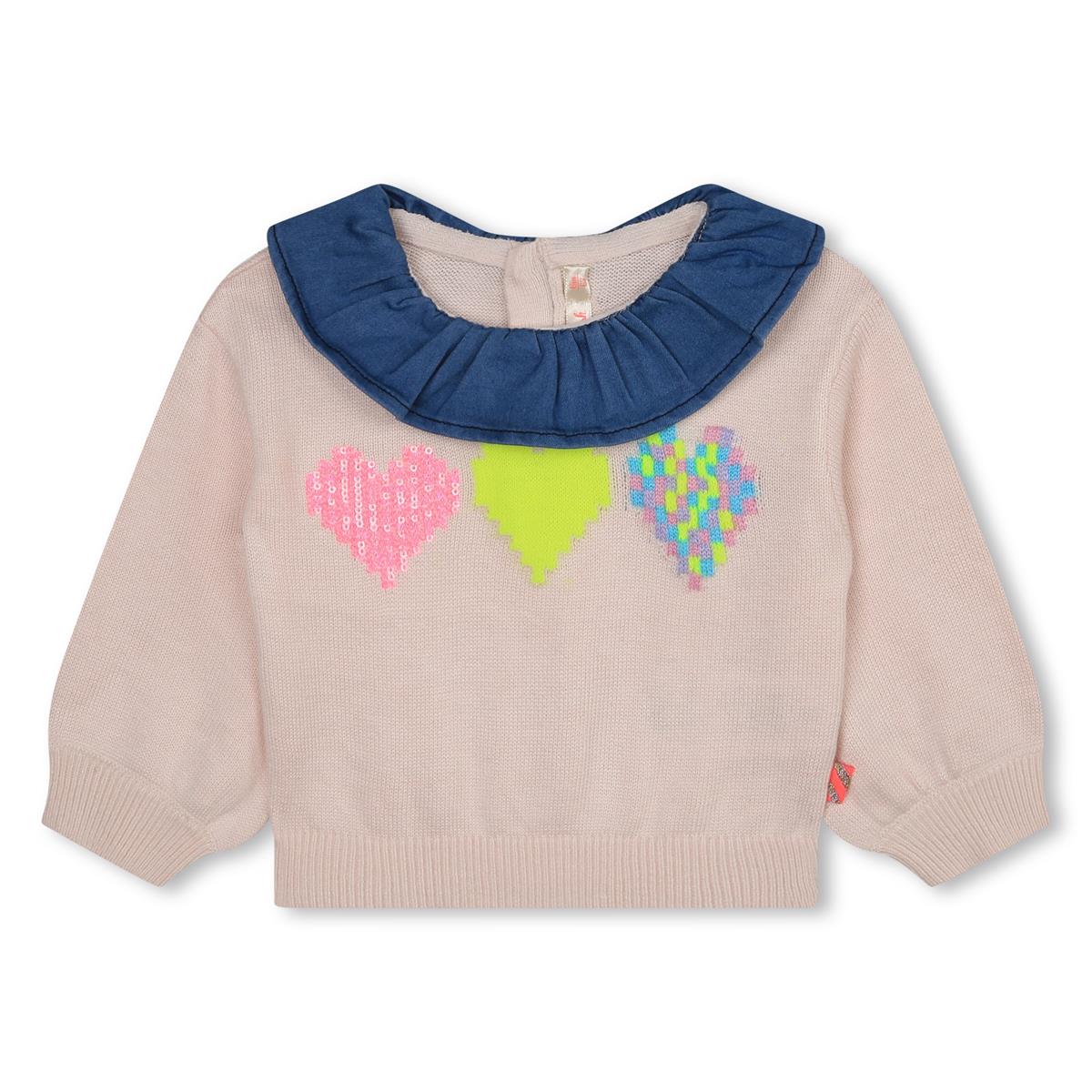 Baby Girls Beige Ruffled Sweater