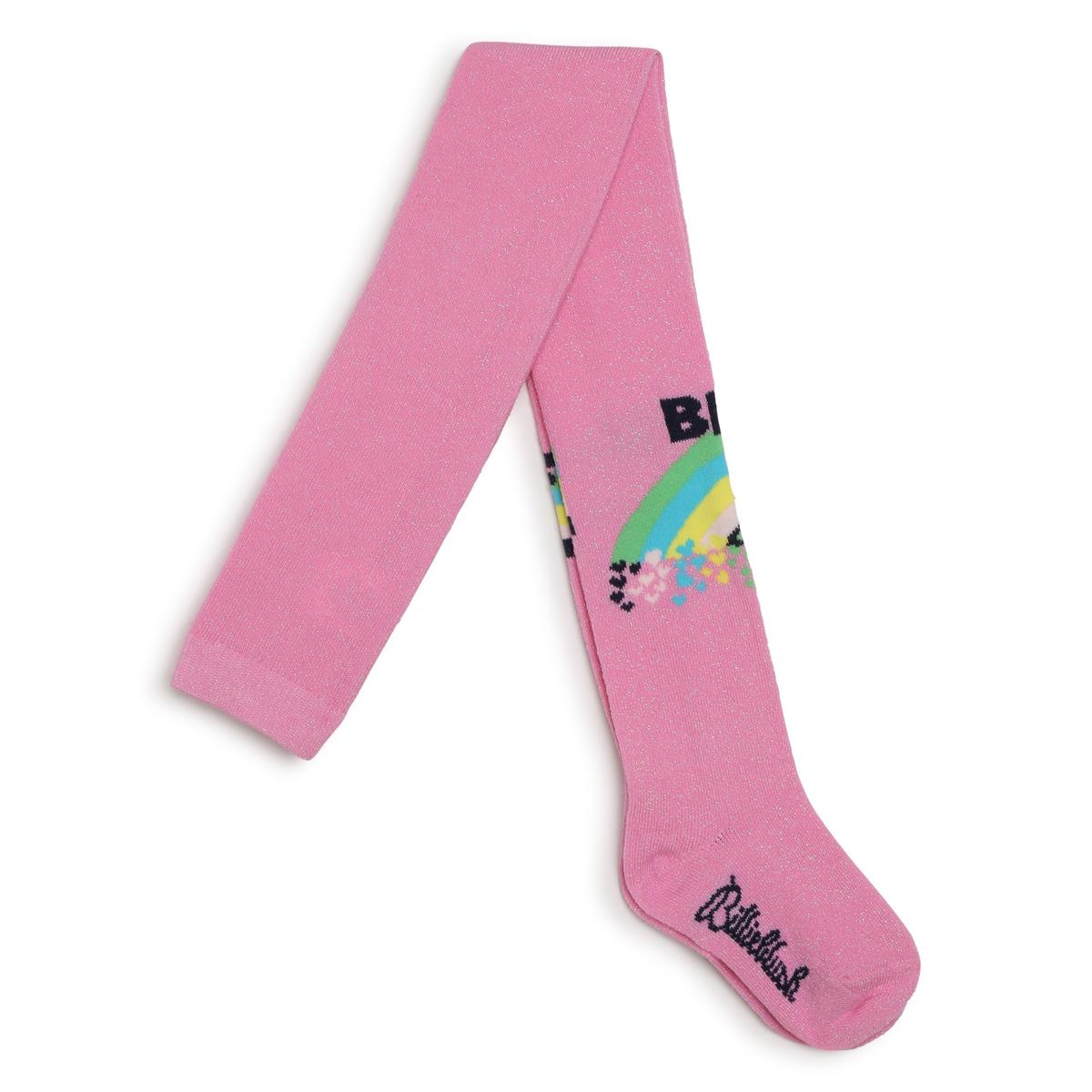 Girls Pink Logo Tights