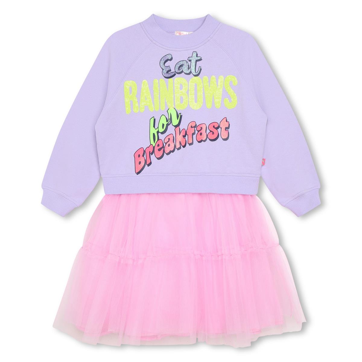 Girls Violet Printed Dress