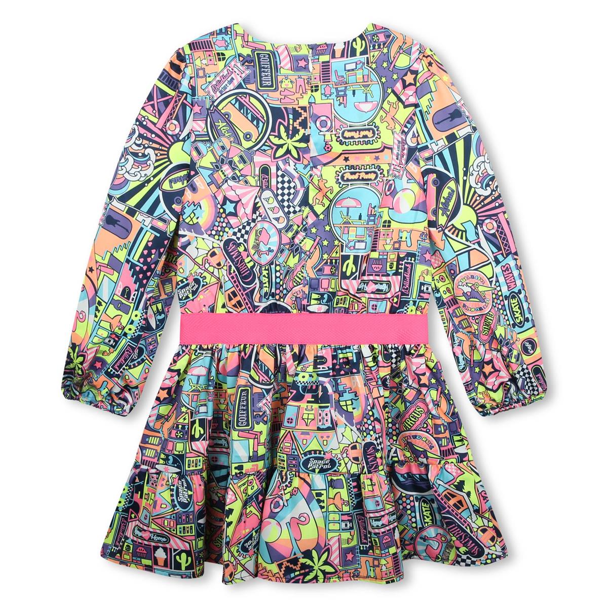 Girls Pink Printed Dress