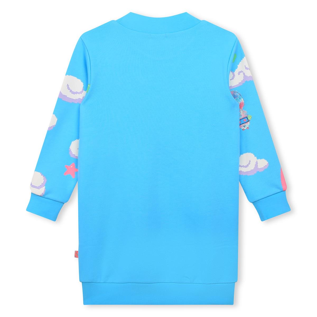 Girls Blue Printed Dress