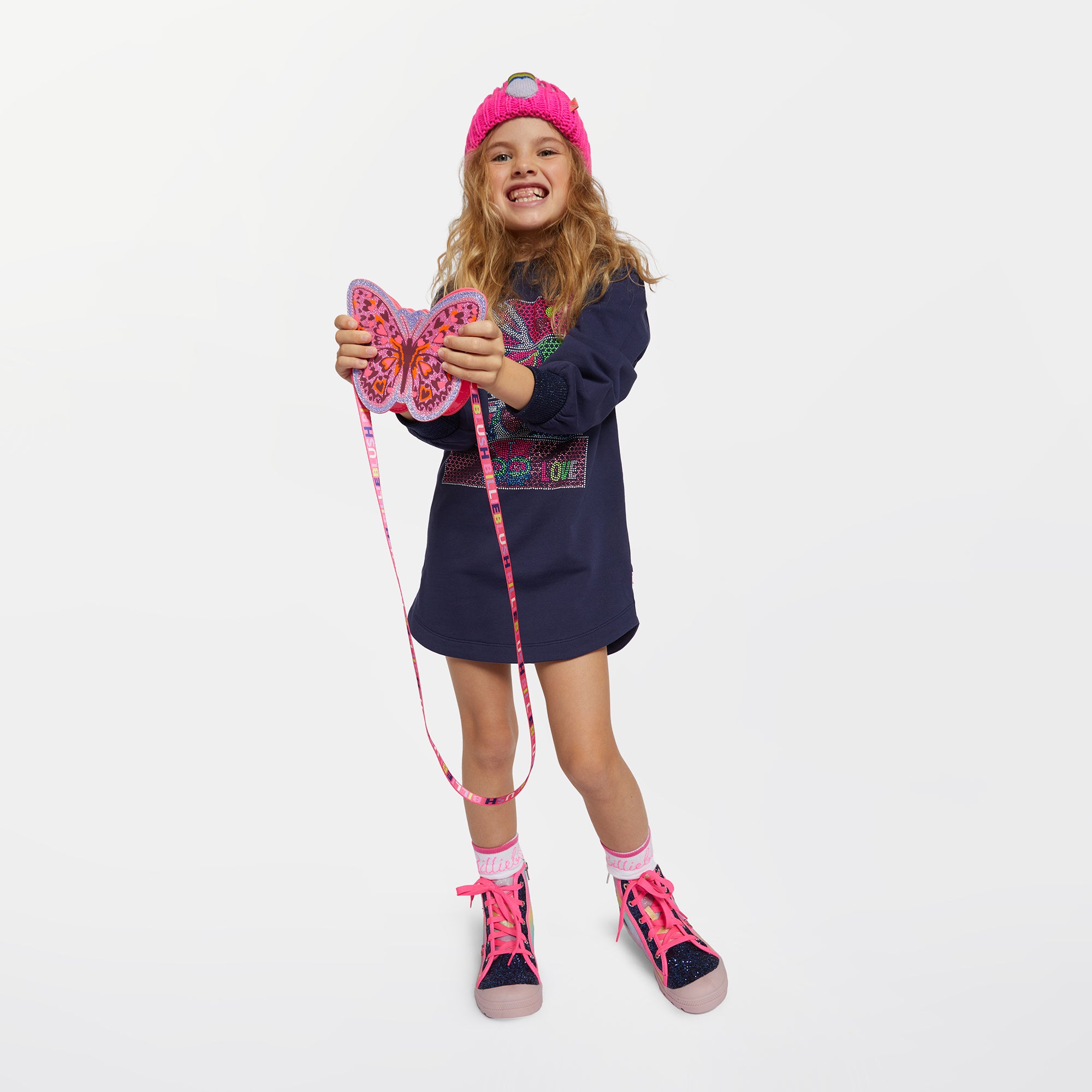 Girls Blue Pattern Cotton Dress