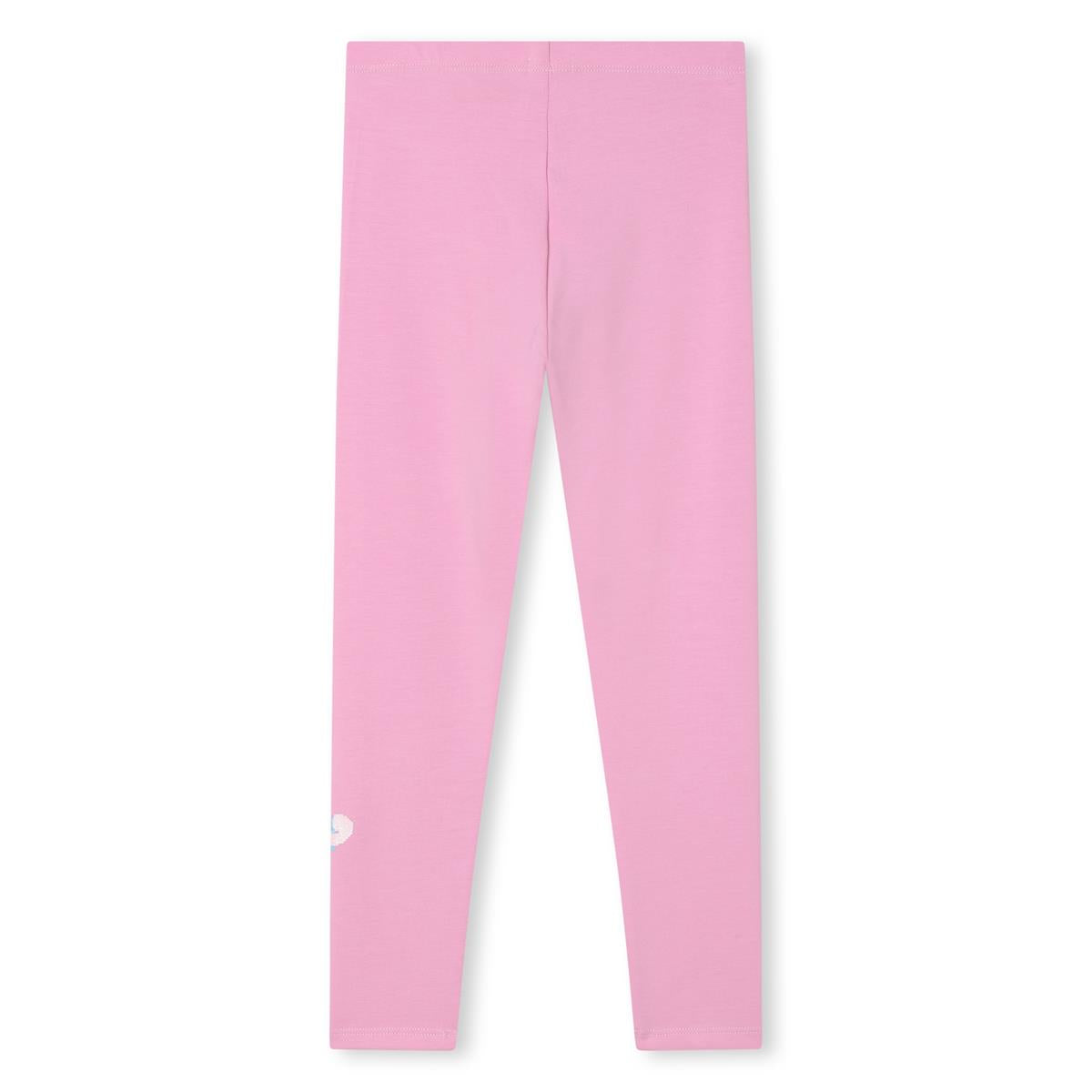 Girls Pink Printed Leggings